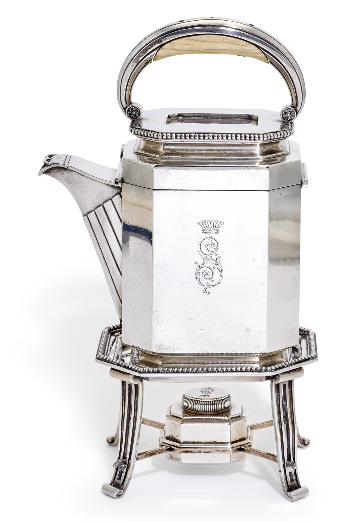 A Fabergé silver travelling samovar and tea service, workmaster Julius ...