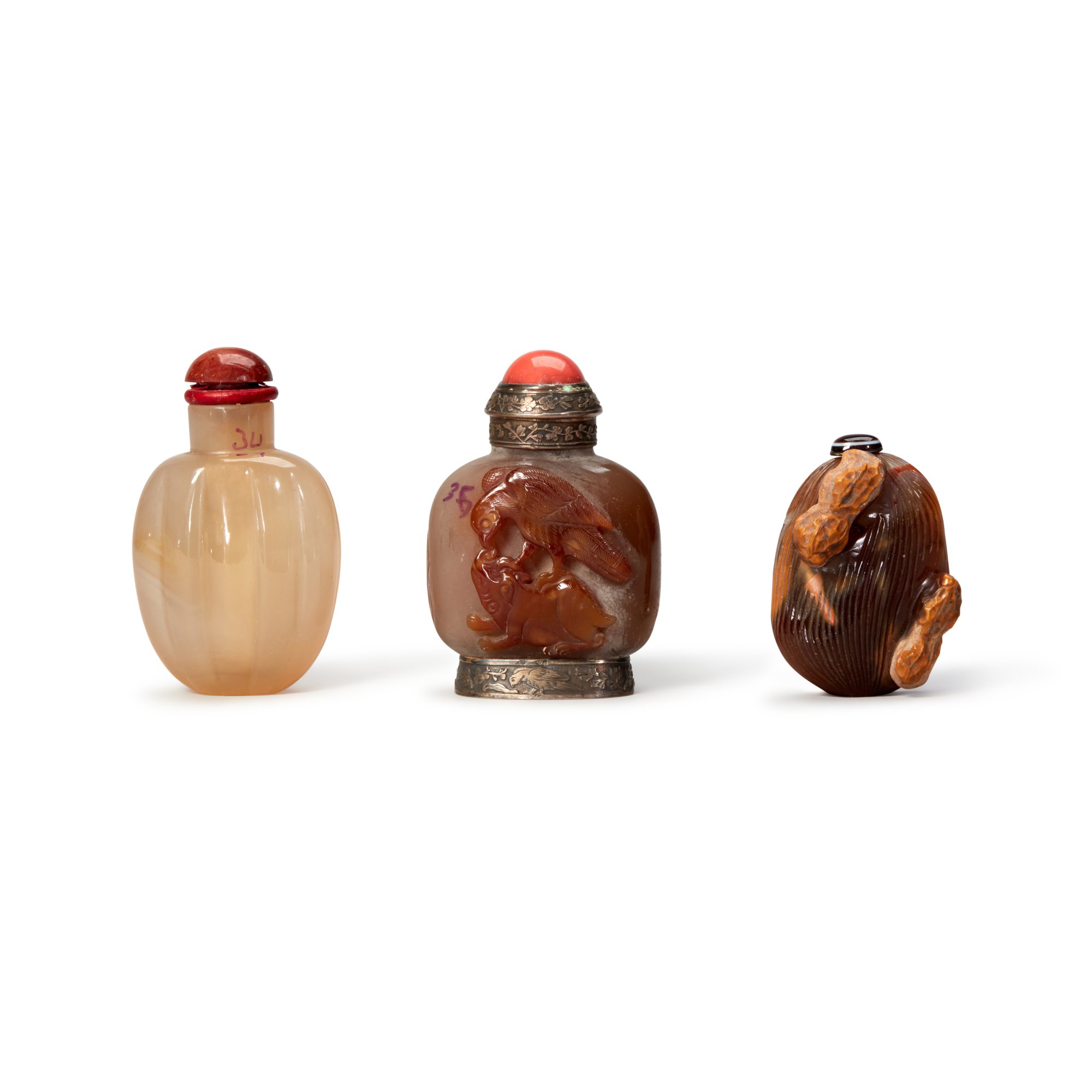 A group of three snuff bottles, 19th / 20th century A Journey Through