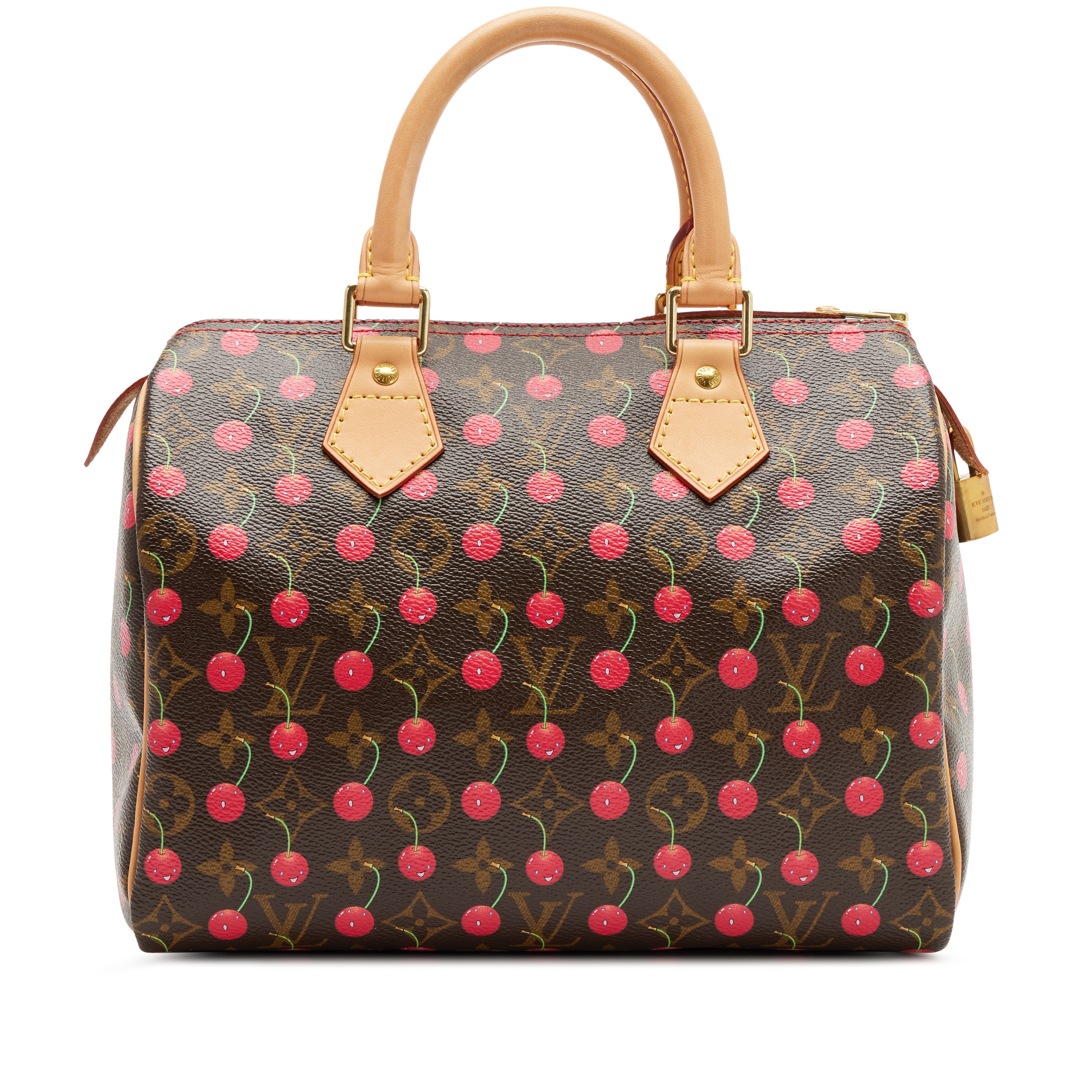 Louis Vuitton Brown And Red Monogram Cerises Coated Canvas Speedy