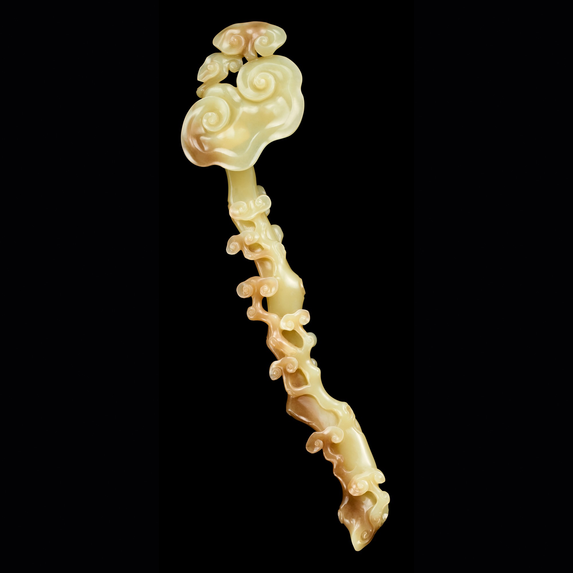 A rare yellow jade 'lingzhi' ruyi sceptre Qing dynasty, 18th century ...
