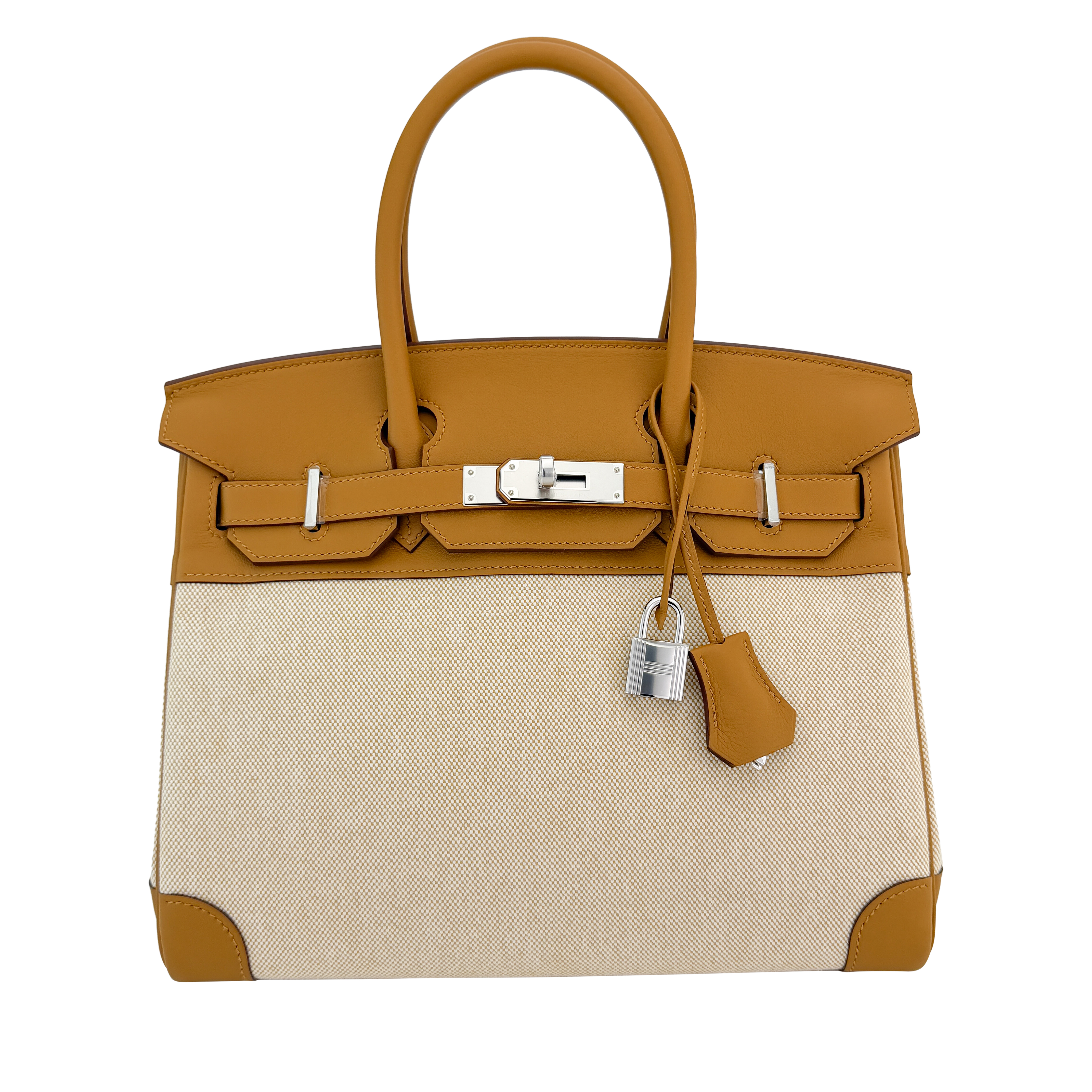 【限定セール】HERMES ソレイユ トレイ Hermès Sesame Swift And Ecru Toile H Birkin 30 Palladium Hardware