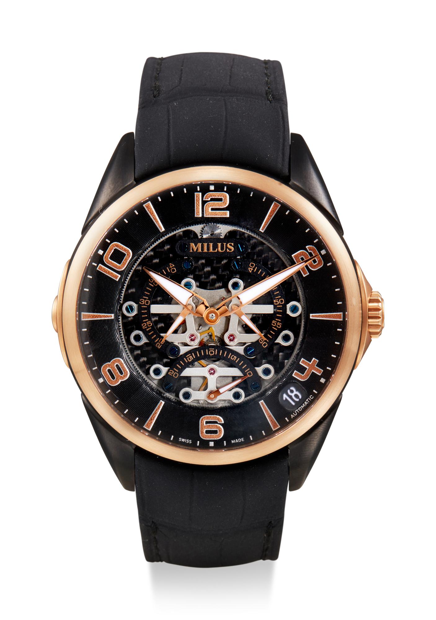 MILUS TIRION TRIRETROGRADE REFERENCE TIRI SP01 A PVD COATED 