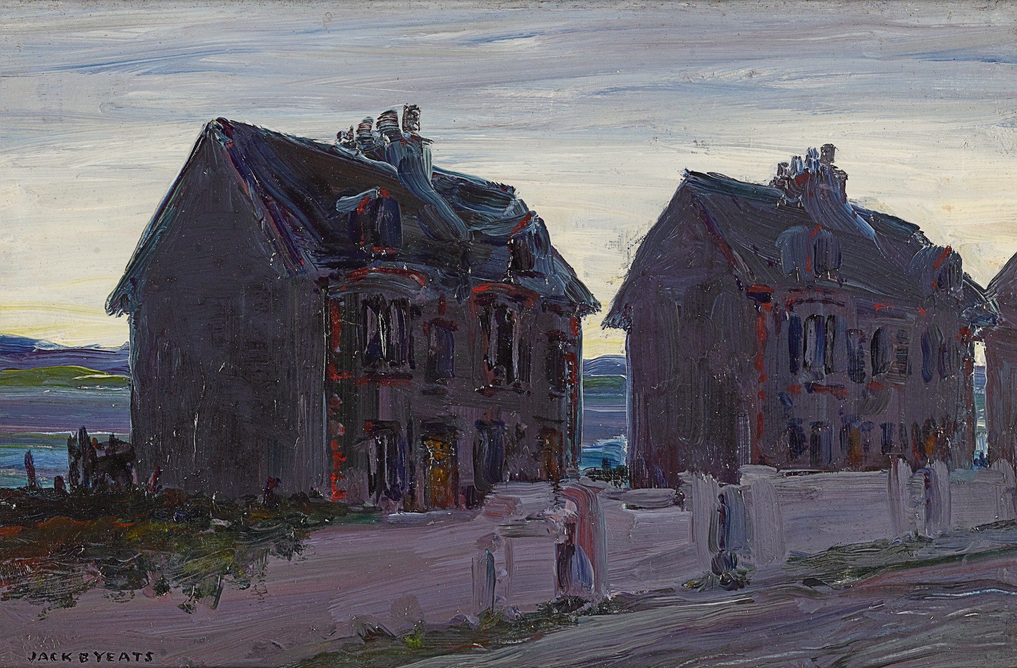 JACK B. YEATS, R.H.A. HOUSES BY THE SEA Irish Art, including