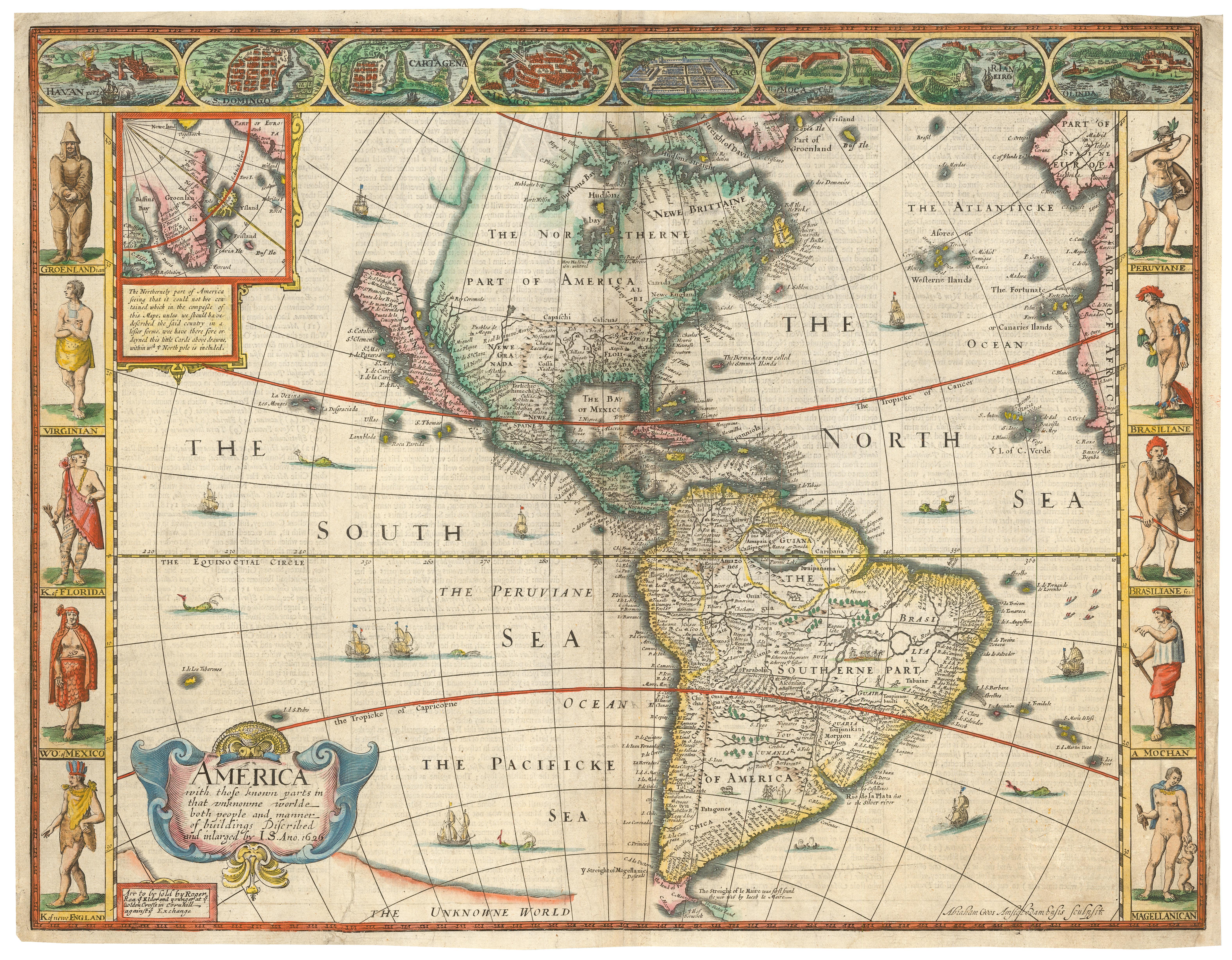 大型作品　西洋古地図　1676年 J. Speed「Lyncolne」 Map of Carolina; Antique Map by John Speed; 1676 | eBay