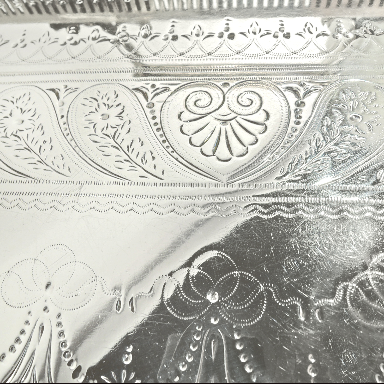 Mappin & Webb Antique English Classical Silver Gallery Tray