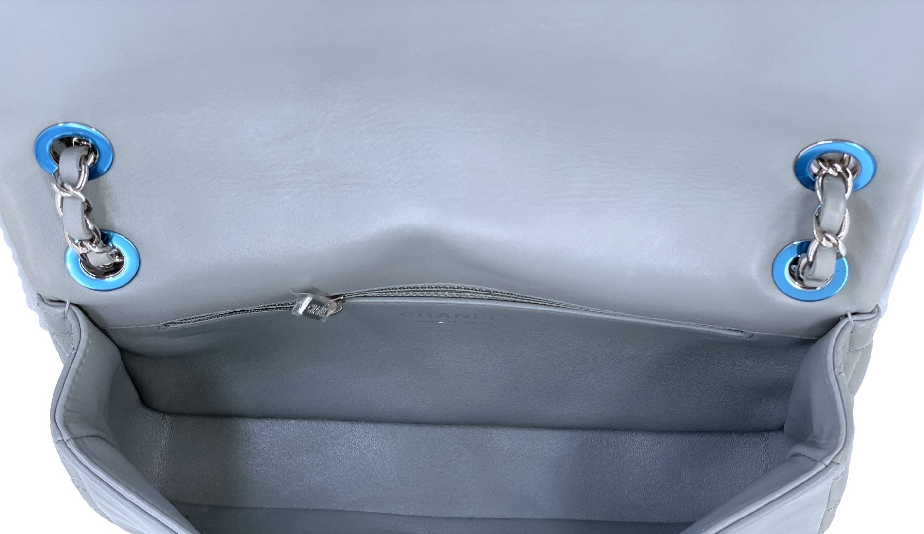 Chanel Gray Multicolor Shearling Supermarket Comic Flap Bag Silver
