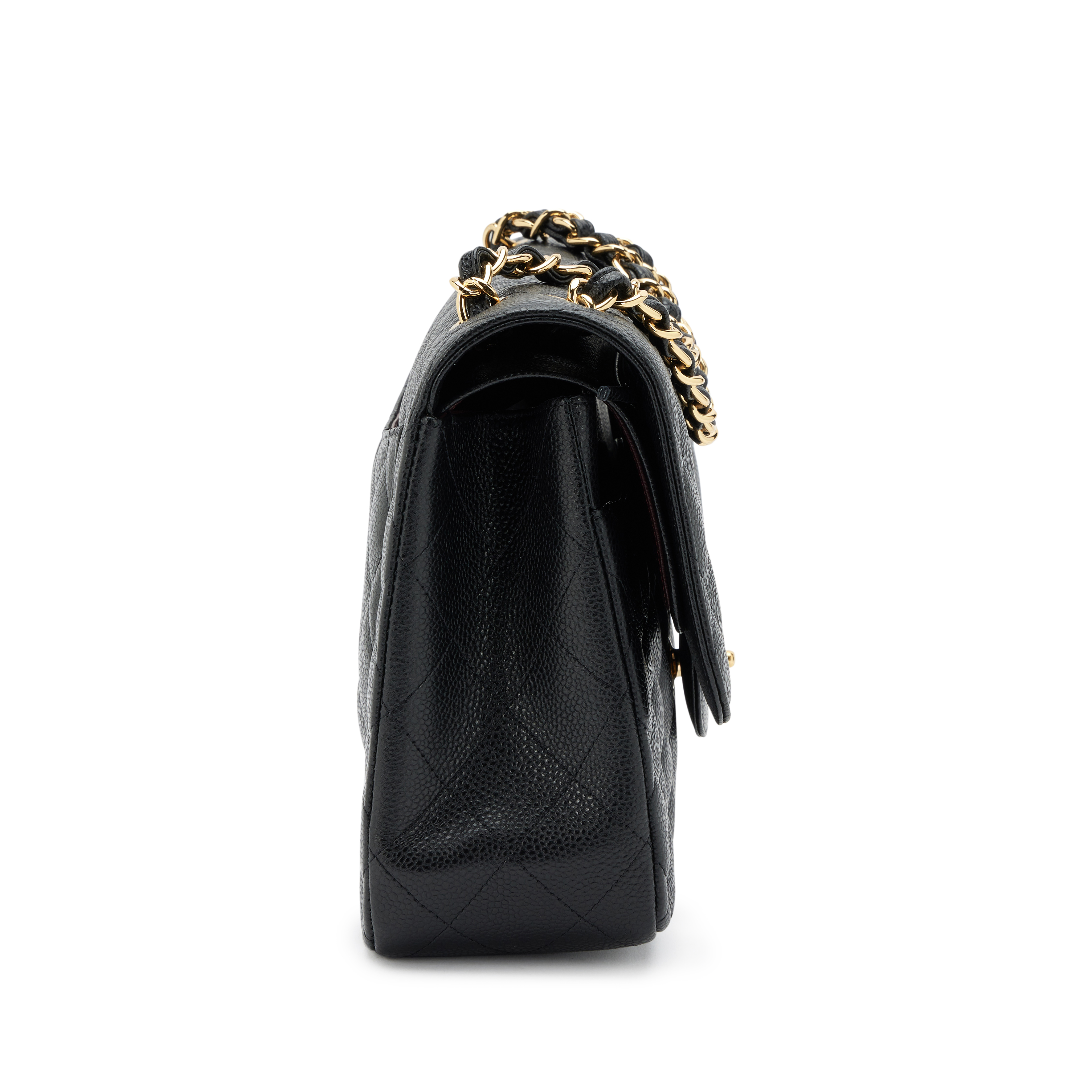 Black Quilted Caviar Jumbo Classic Double Flap Bag Gold Hardware, 2016-2017 - Image 2