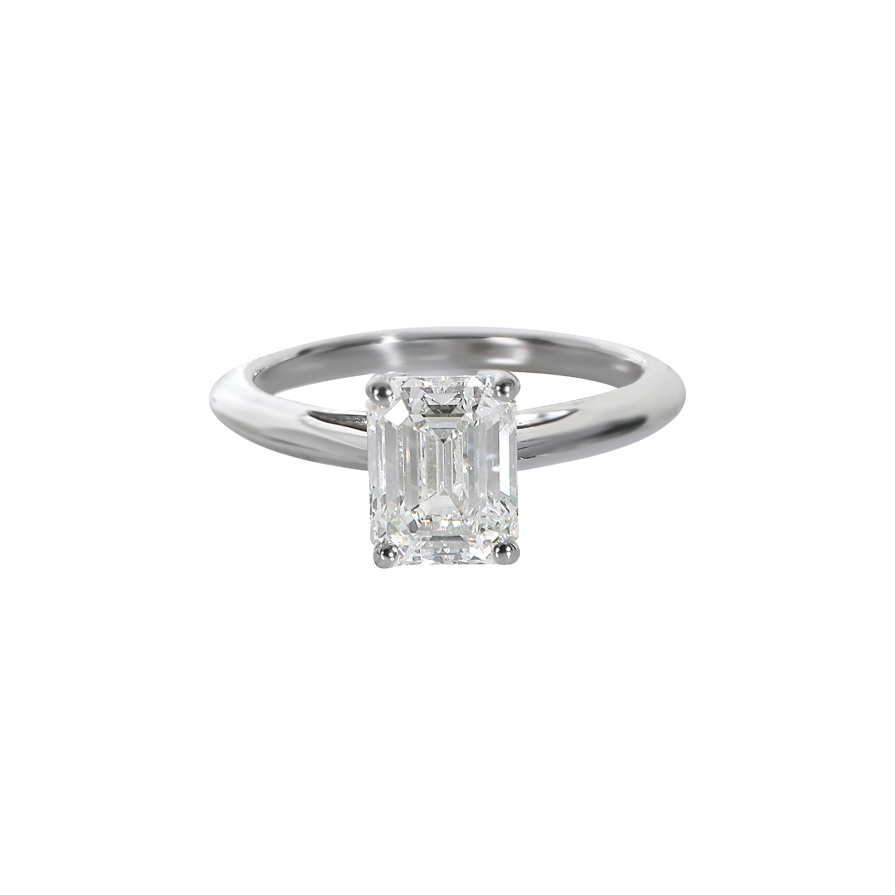 Tiffany Platinum And Ct Emerald Cut Diamond Engagement