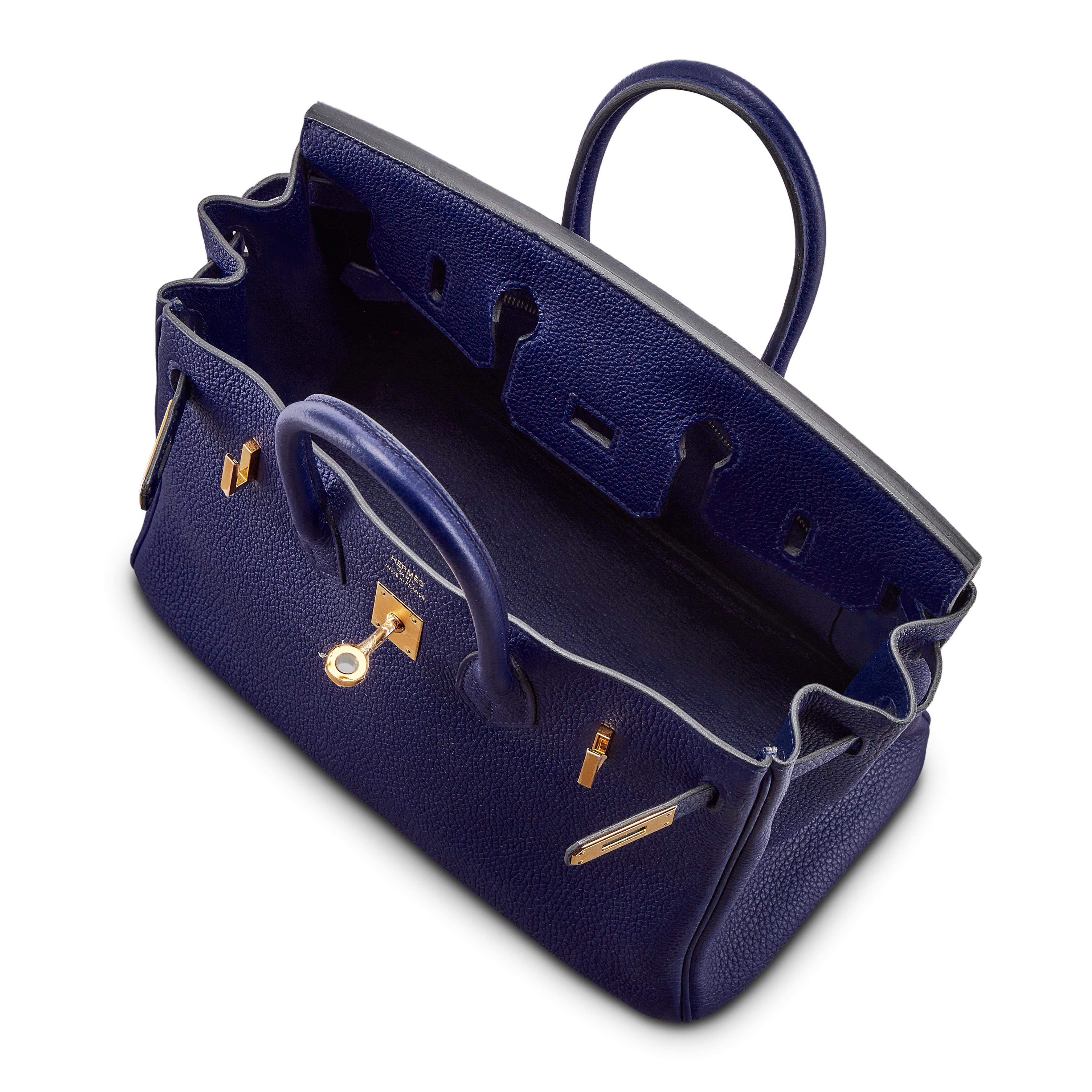 Hermès Bleu Encre Togo Birkin 25 Gold Hardware, 2018 Available For