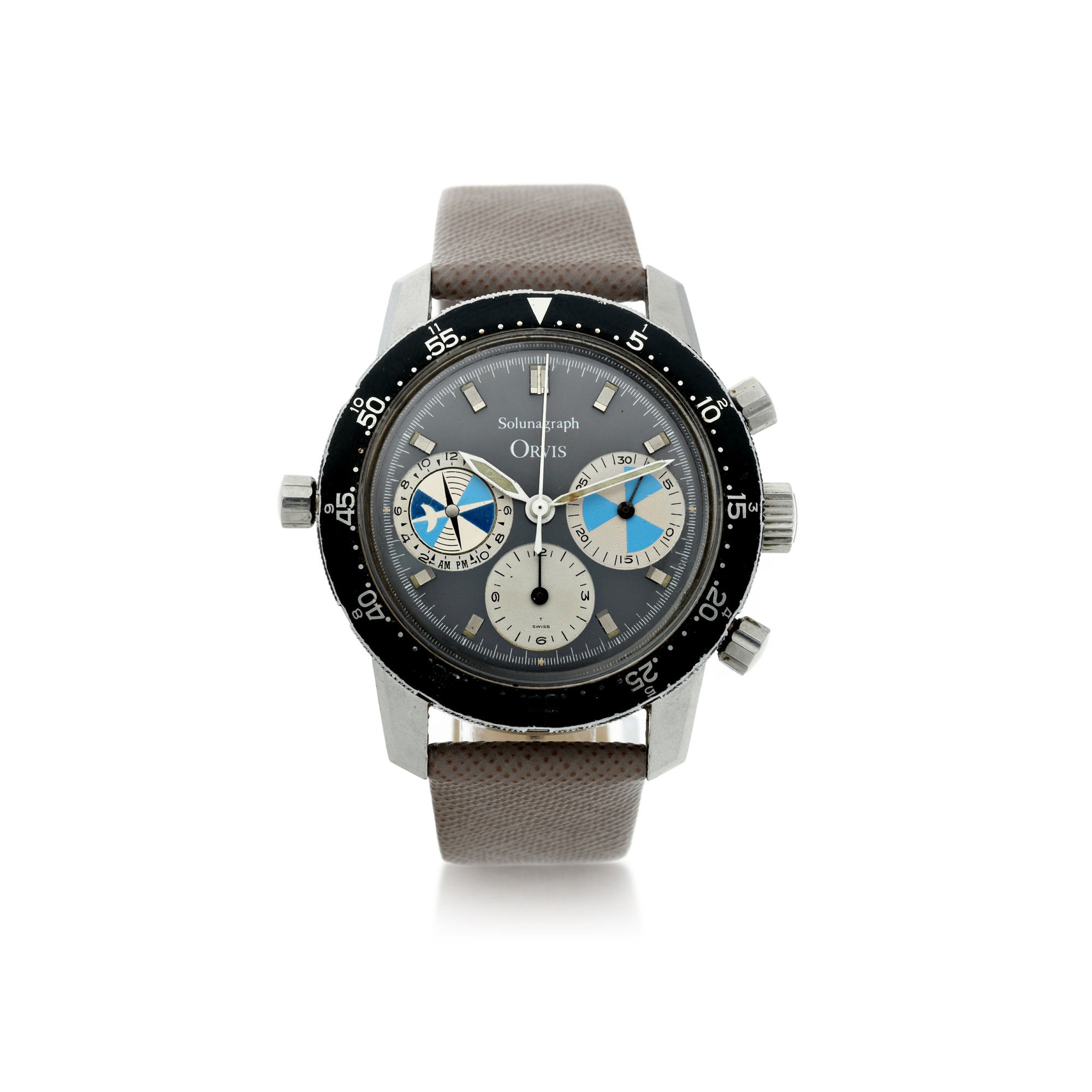 REFERENCE 2446 SF SOLUNAGRAPH 'SECOND EXECUTION' RETAILED BY ORVIS A STAINLESS STEEL