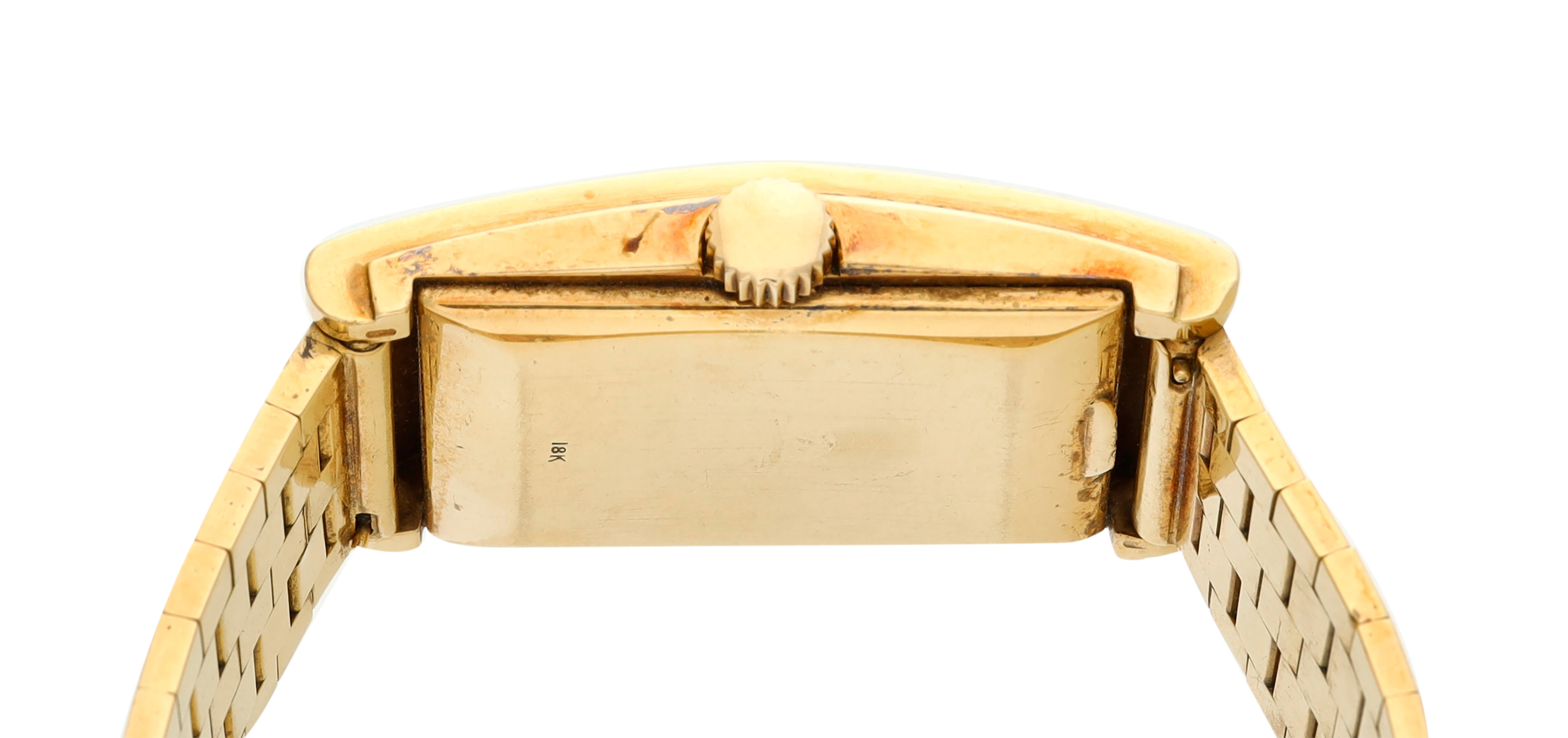 Reference 2580/1 | A yellow gold rectangular wristwatch with bracelet ...