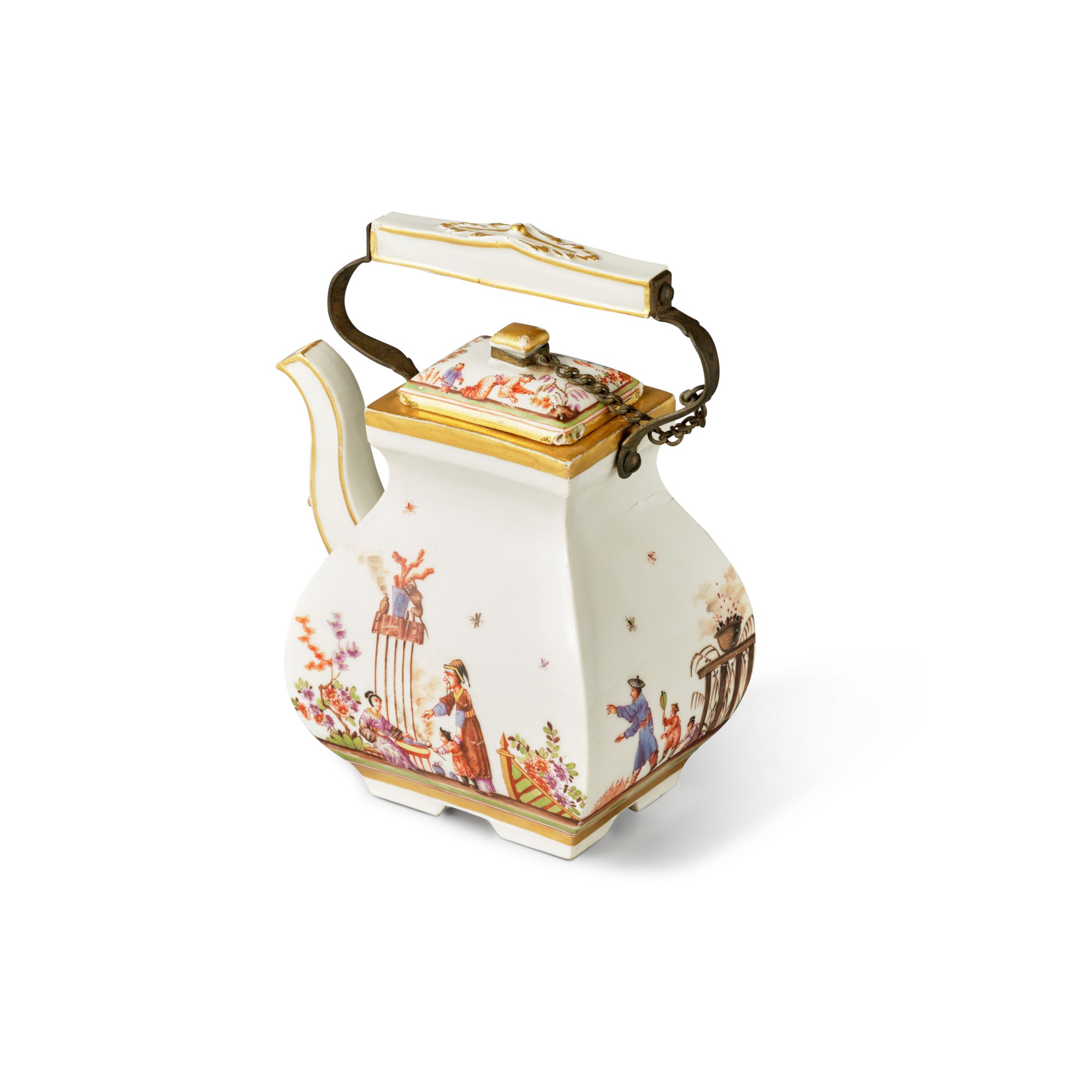 A Meissen Tea Kettle and Cover, The Porcelain Circa 1735, The