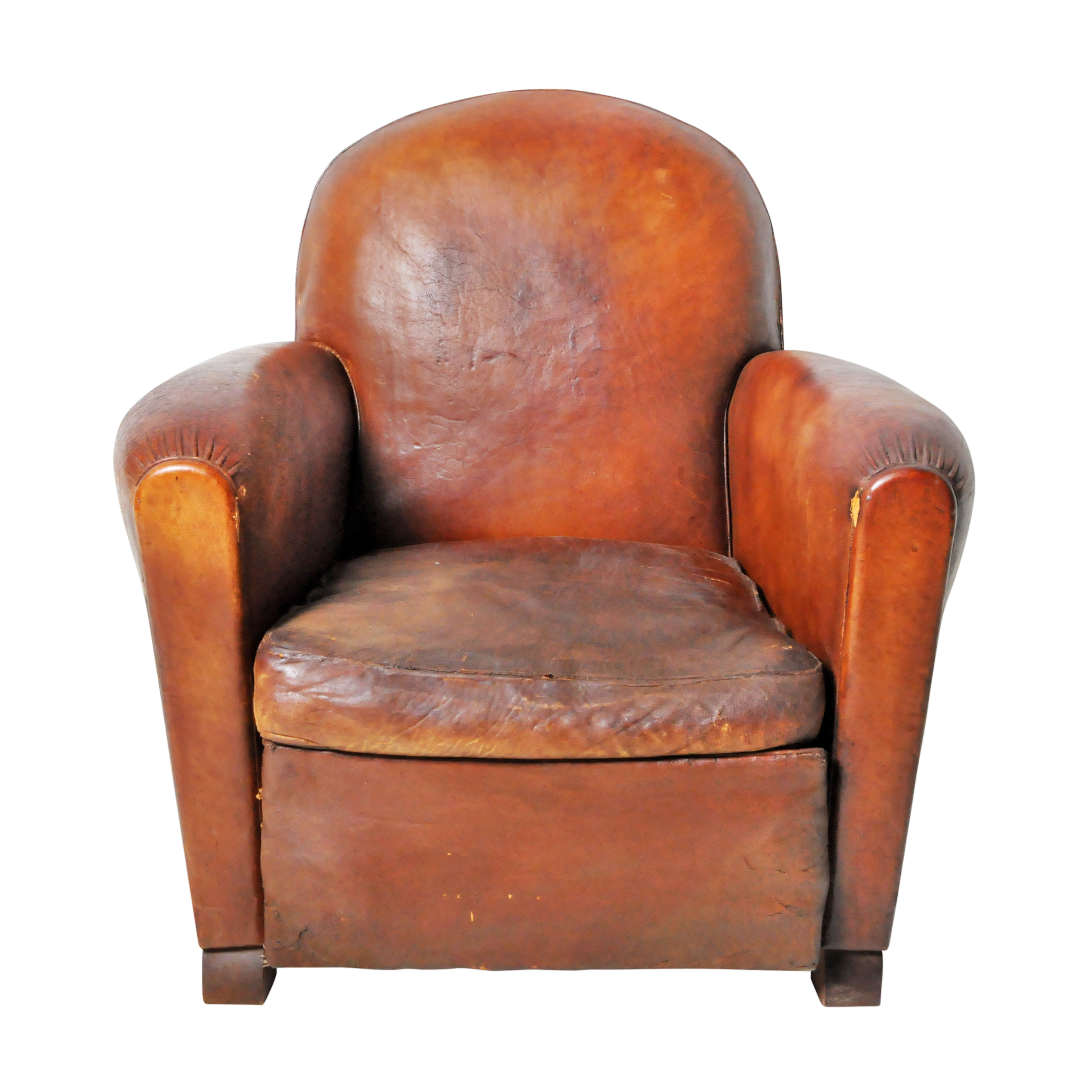 French Art Deco Leather Club Chair
