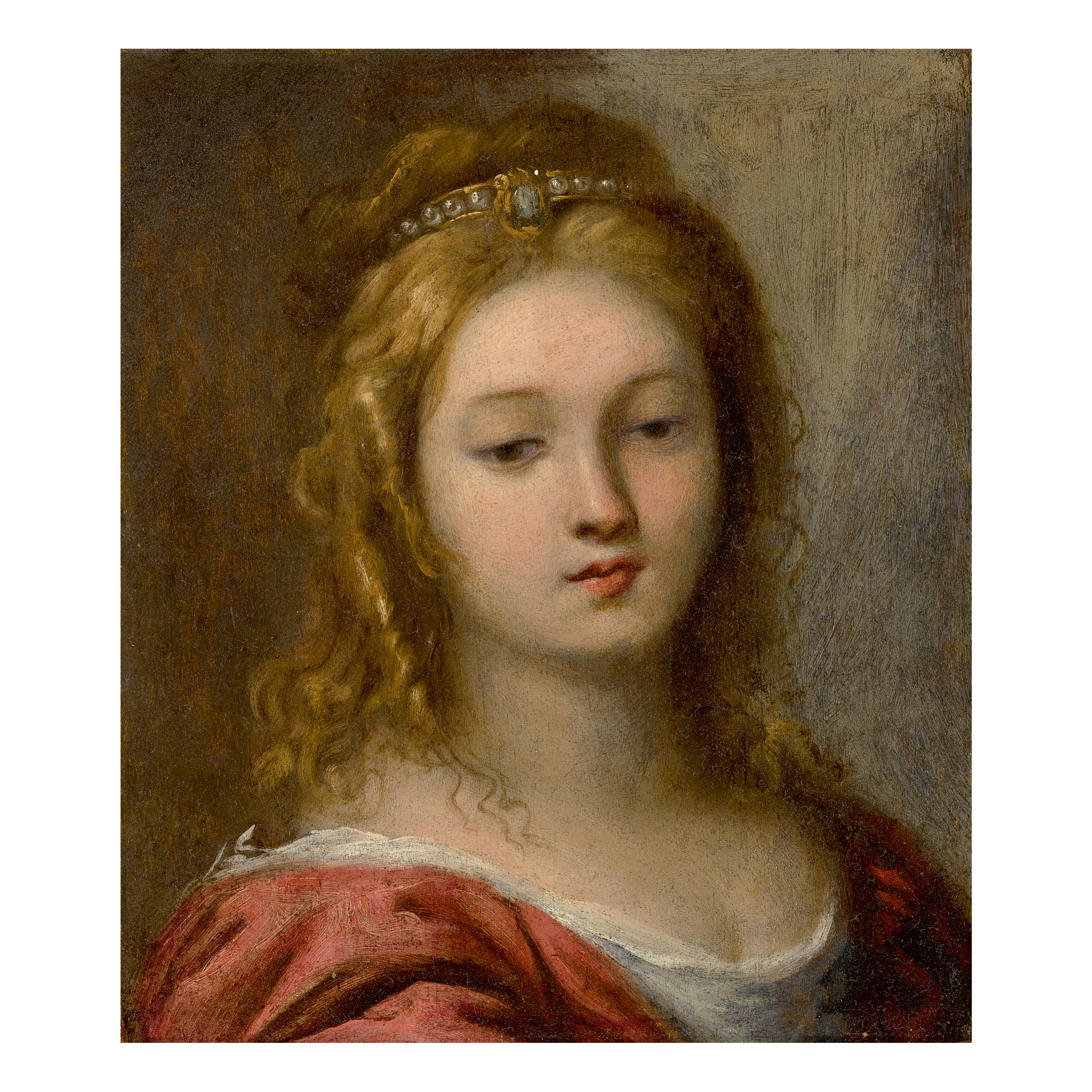 CARLO FRANCESCO NUVOLONE HEAD OF A WOMAN LOOKING DOWN, BUST LENGTH