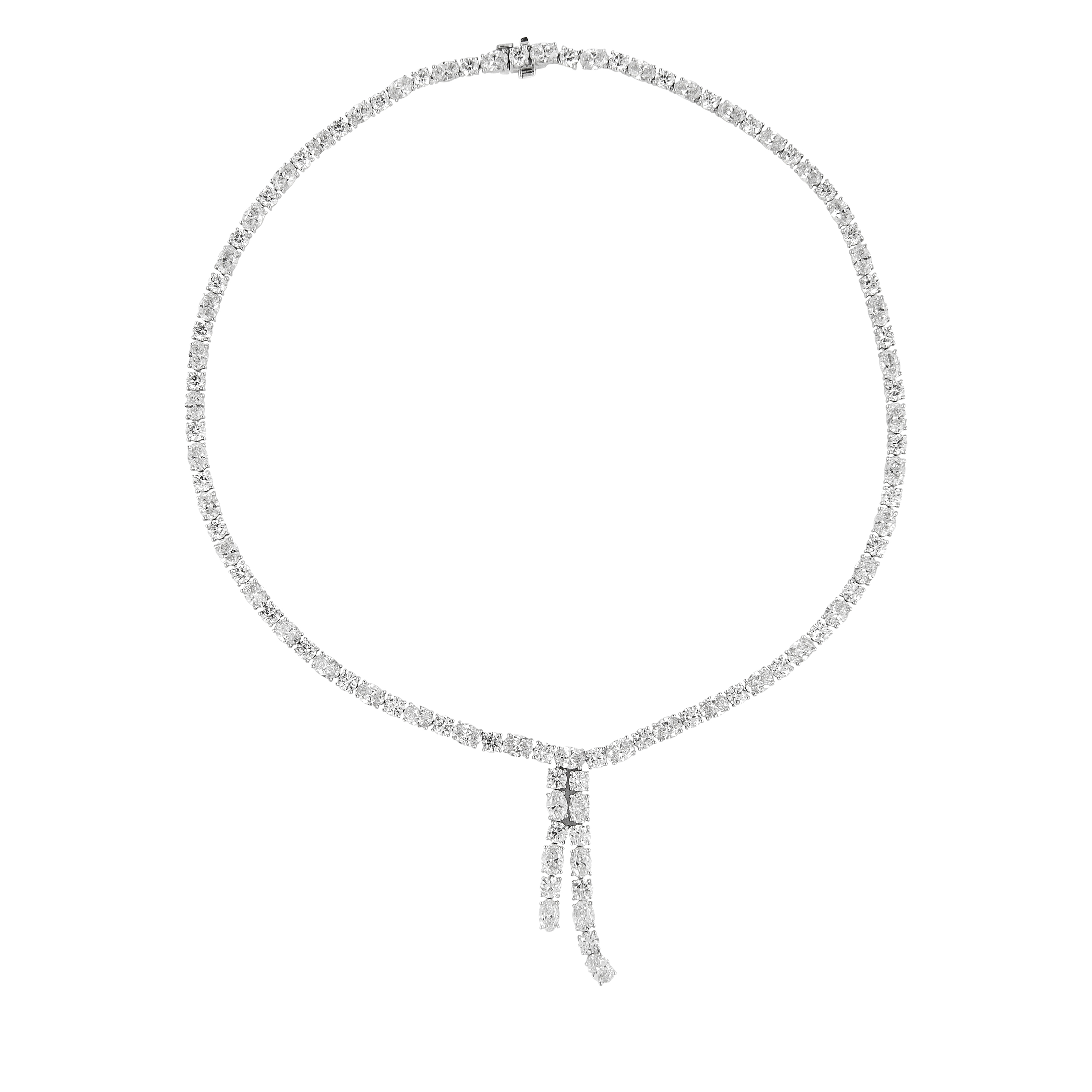 White Gold And 23.20ct Diamond Lariat Necklace Available For