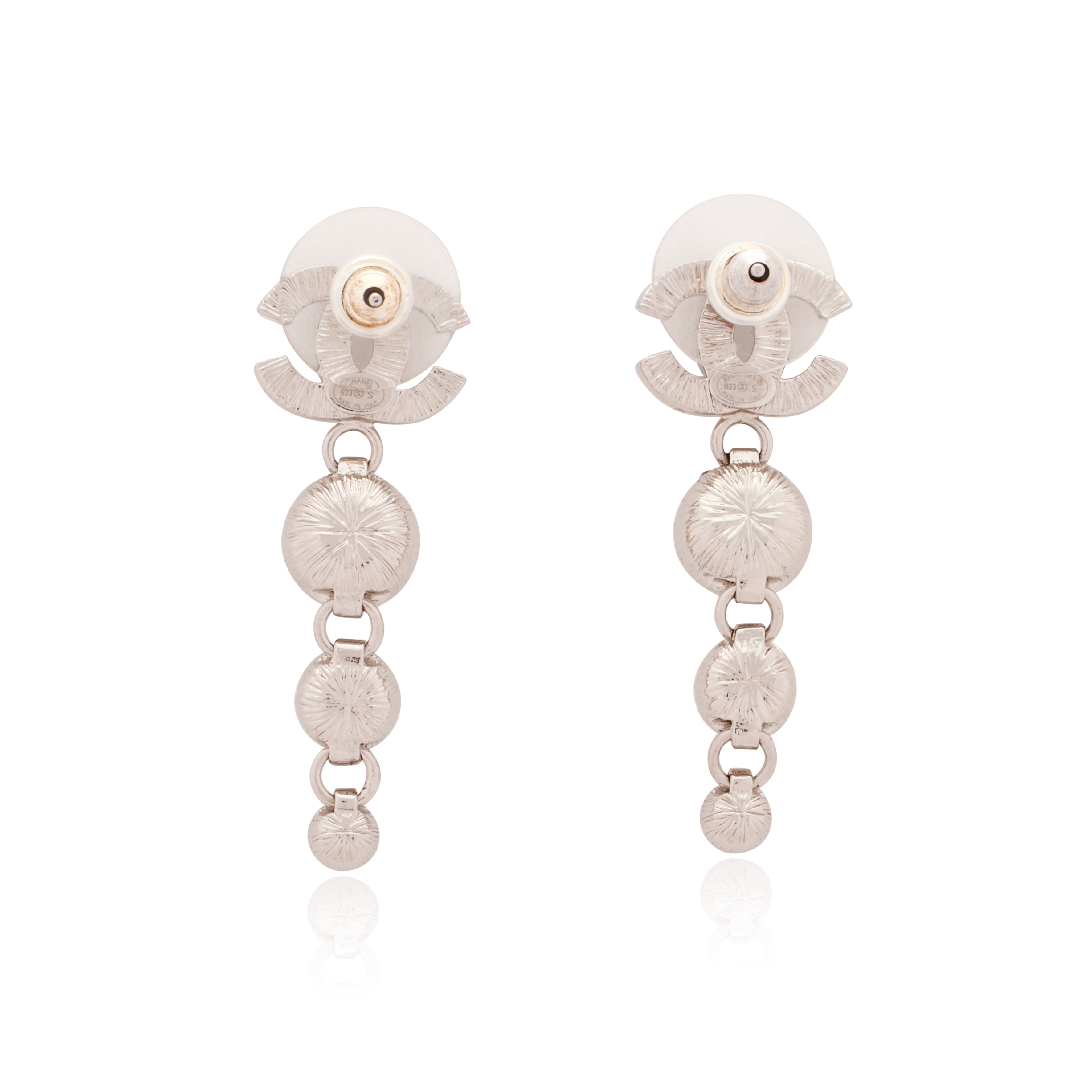 アクセサリーその他 Chanel Earrings l Strass & Silver Crystal Pendant earrings - Metal & strass, silver & crystal