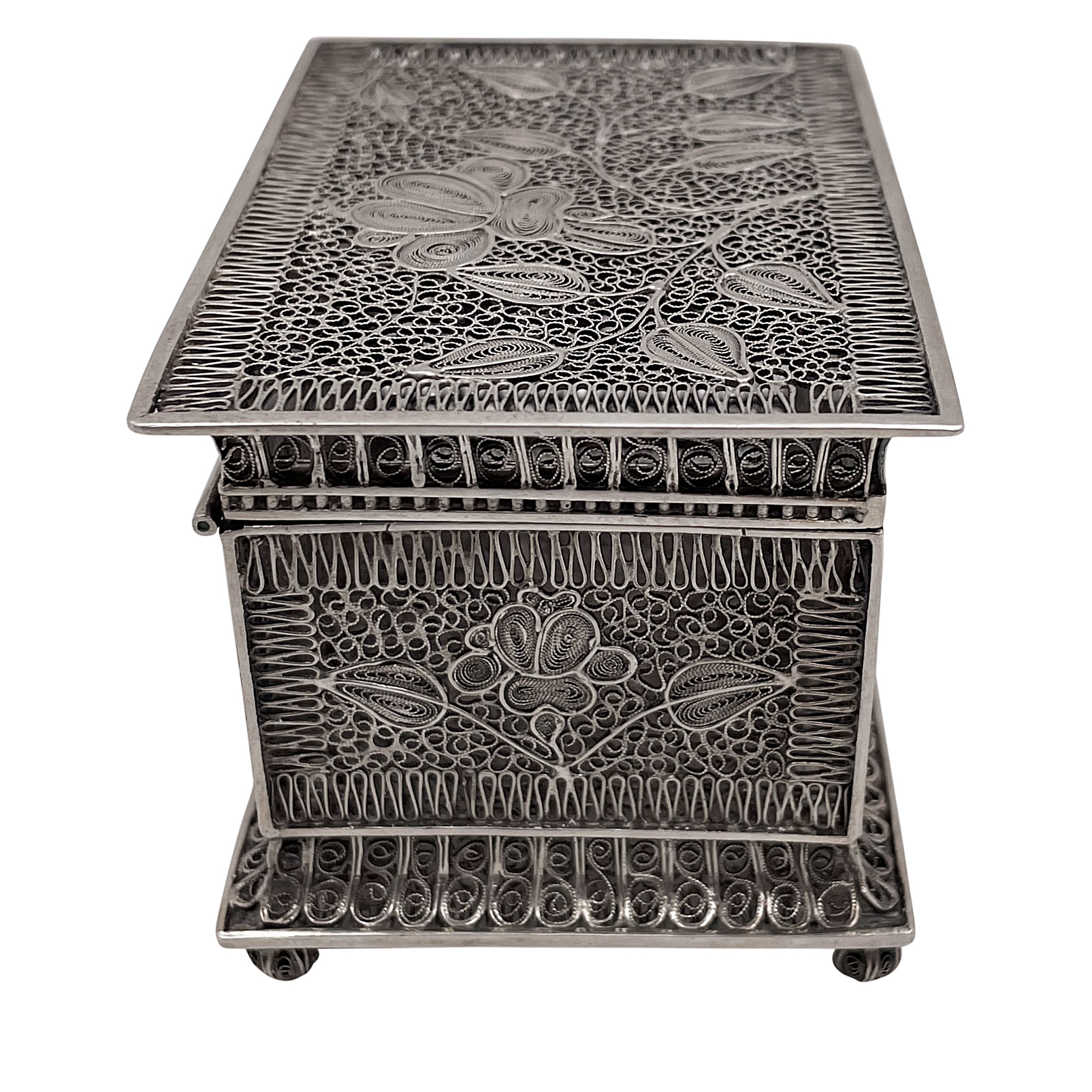 Antique Filigree Silver Box Available For Immediate Sale At