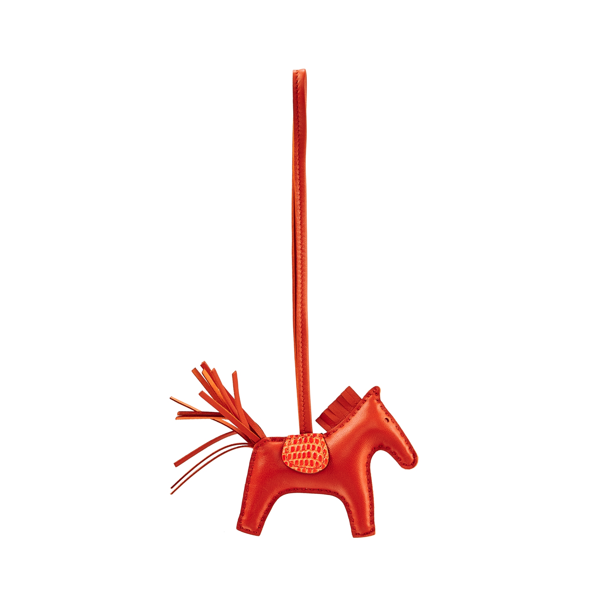 Hermès Cornaline Niloticus Lizard And Milo Lambskin Touch Grigri