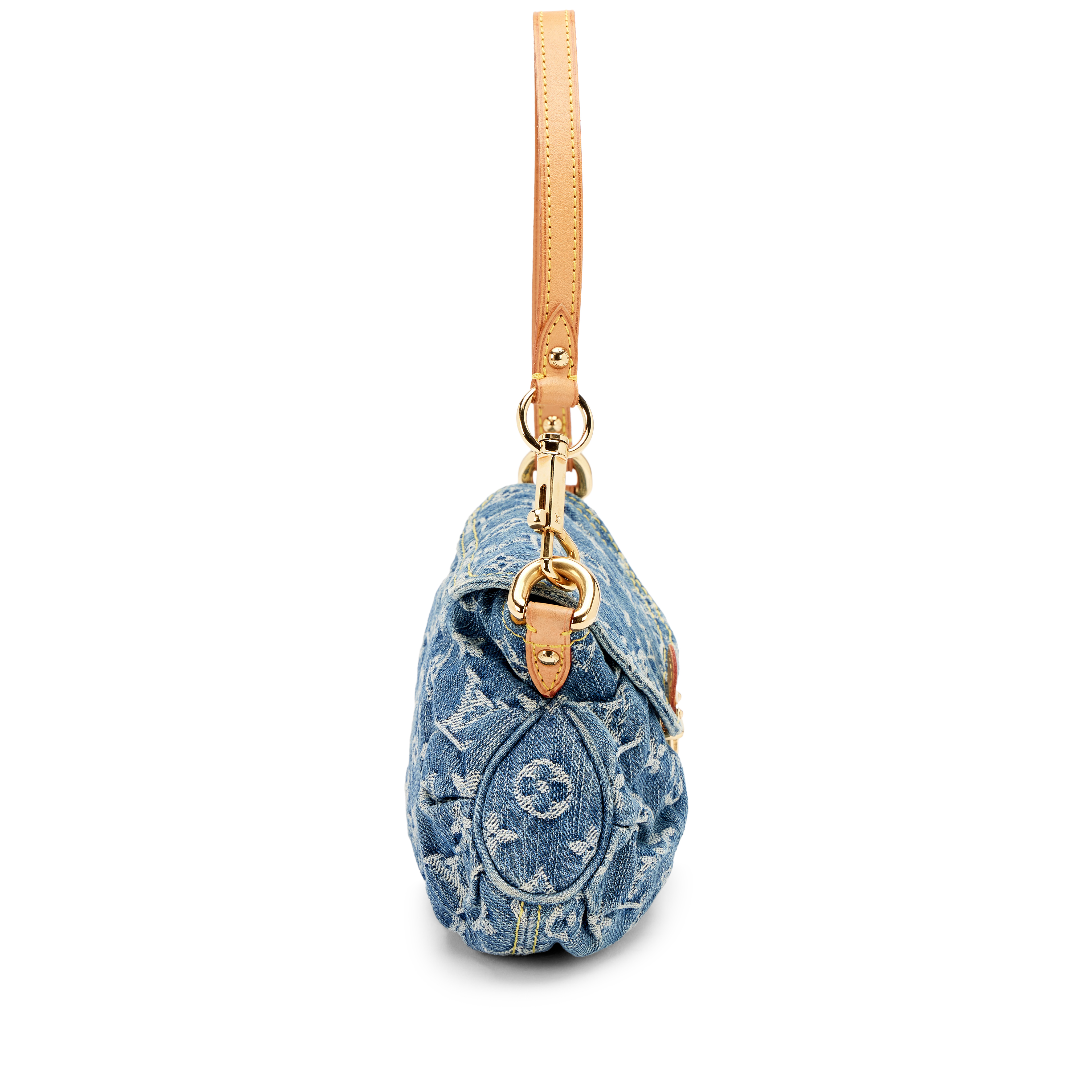 Louis Vuitton Blue Monogram Denim Mini Pleaty Gold Hardware, 2008
