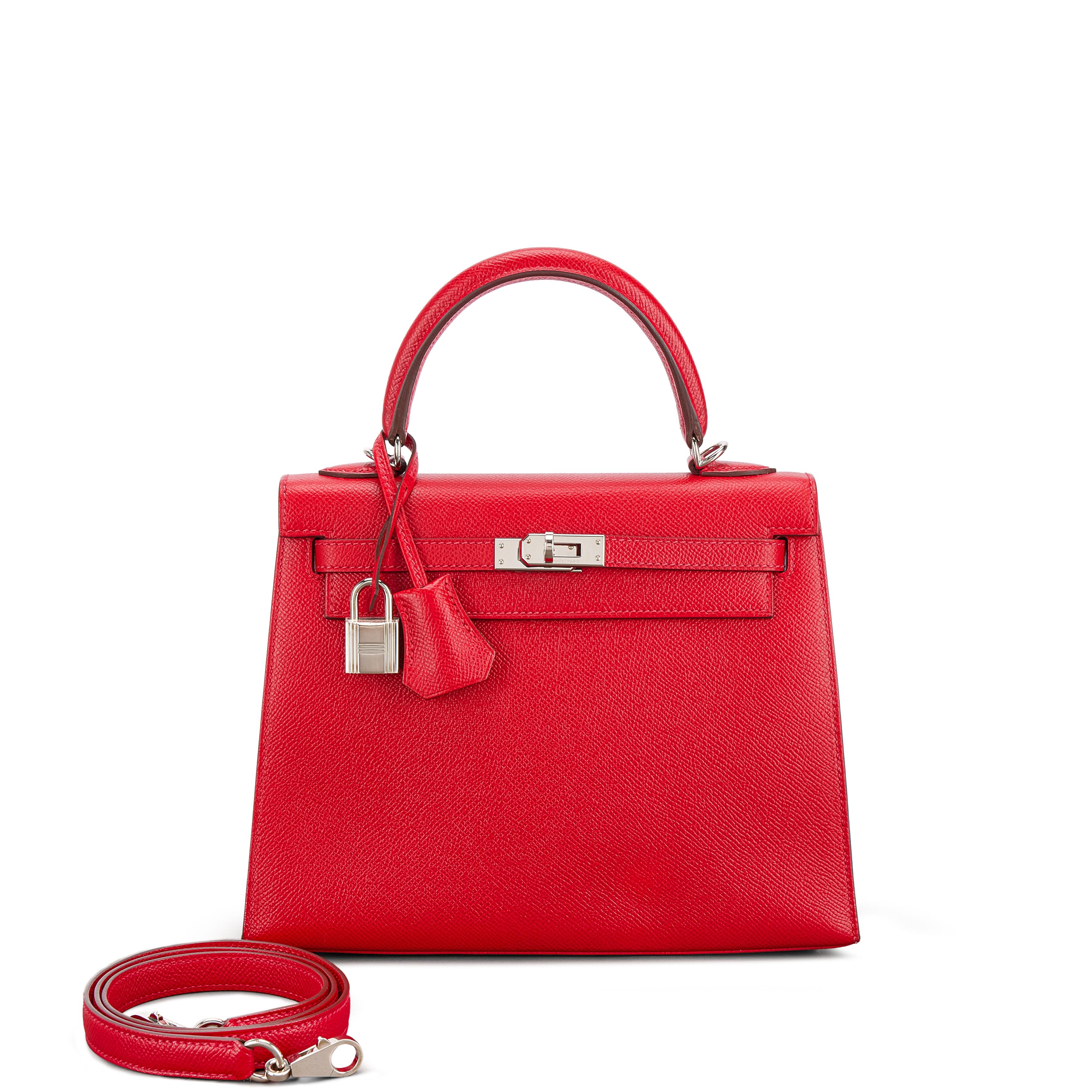Hermès Rouge Casaque Epsom Kelly 25 Sellier Palladium Hardware