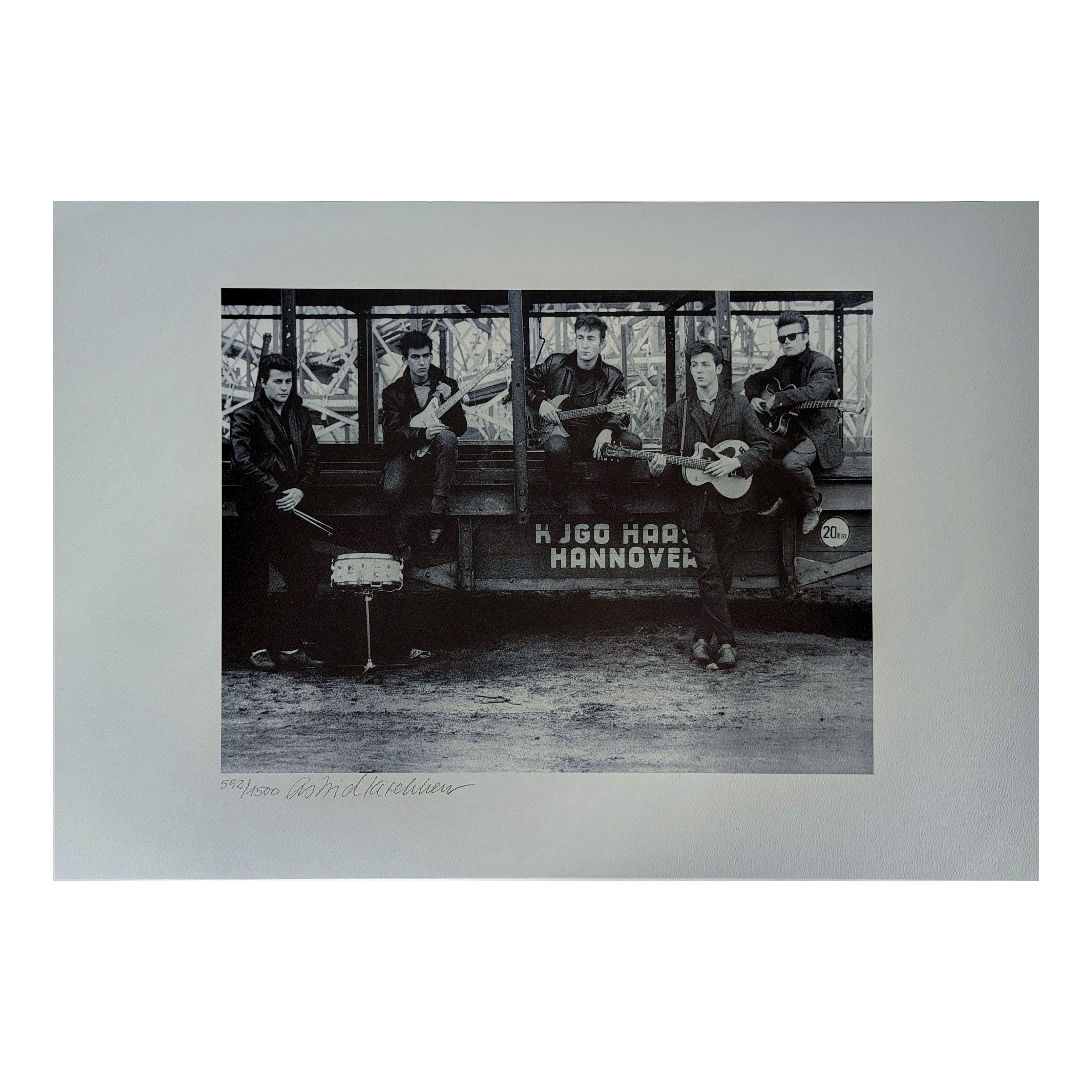【本人サイン】Beatles Limited Photo 限定品 キルヒヘア撮影 Astrid Kirchherr Vintage The Beatles Blue Tint Print Available For