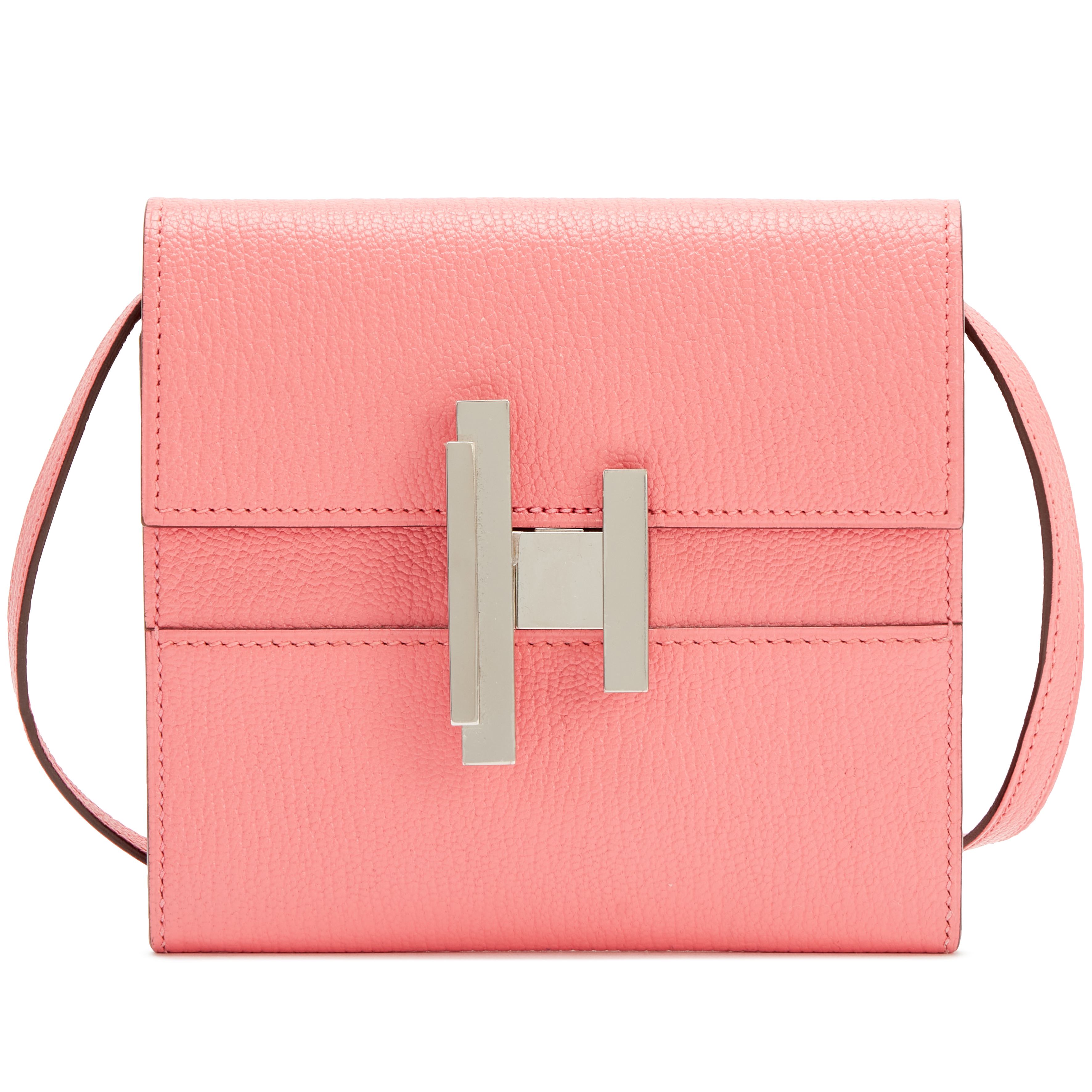 Hermès Rose Lipstick Chevre Mysore Cinhetic To Go Wallet On Strap