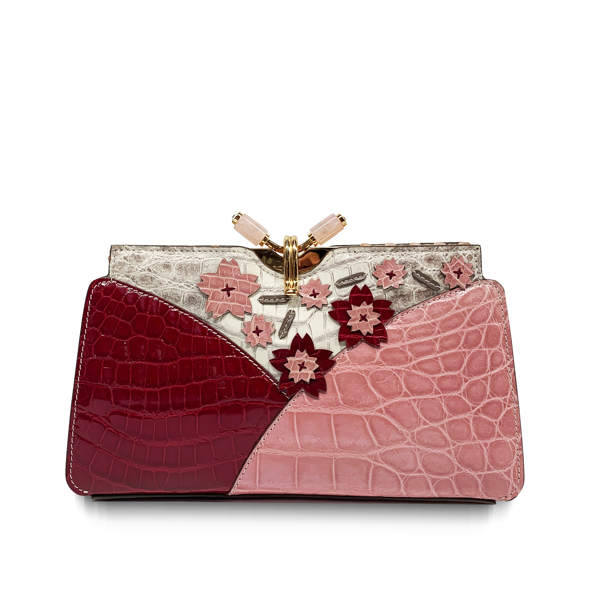 Bianchi E Nardi 1946 Kimono Clutch Cherry In Crocodile Leather