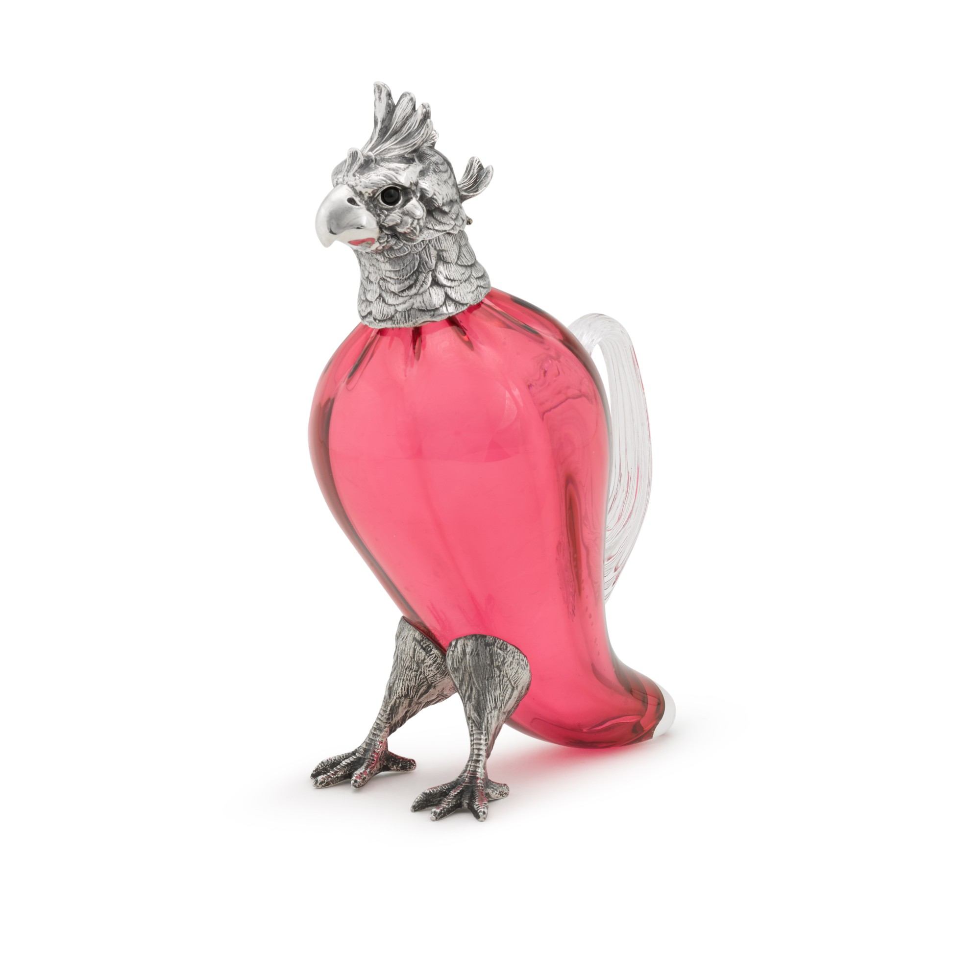 A silvermounted novelty cockatoo claret jug, maker's mark E&J, London