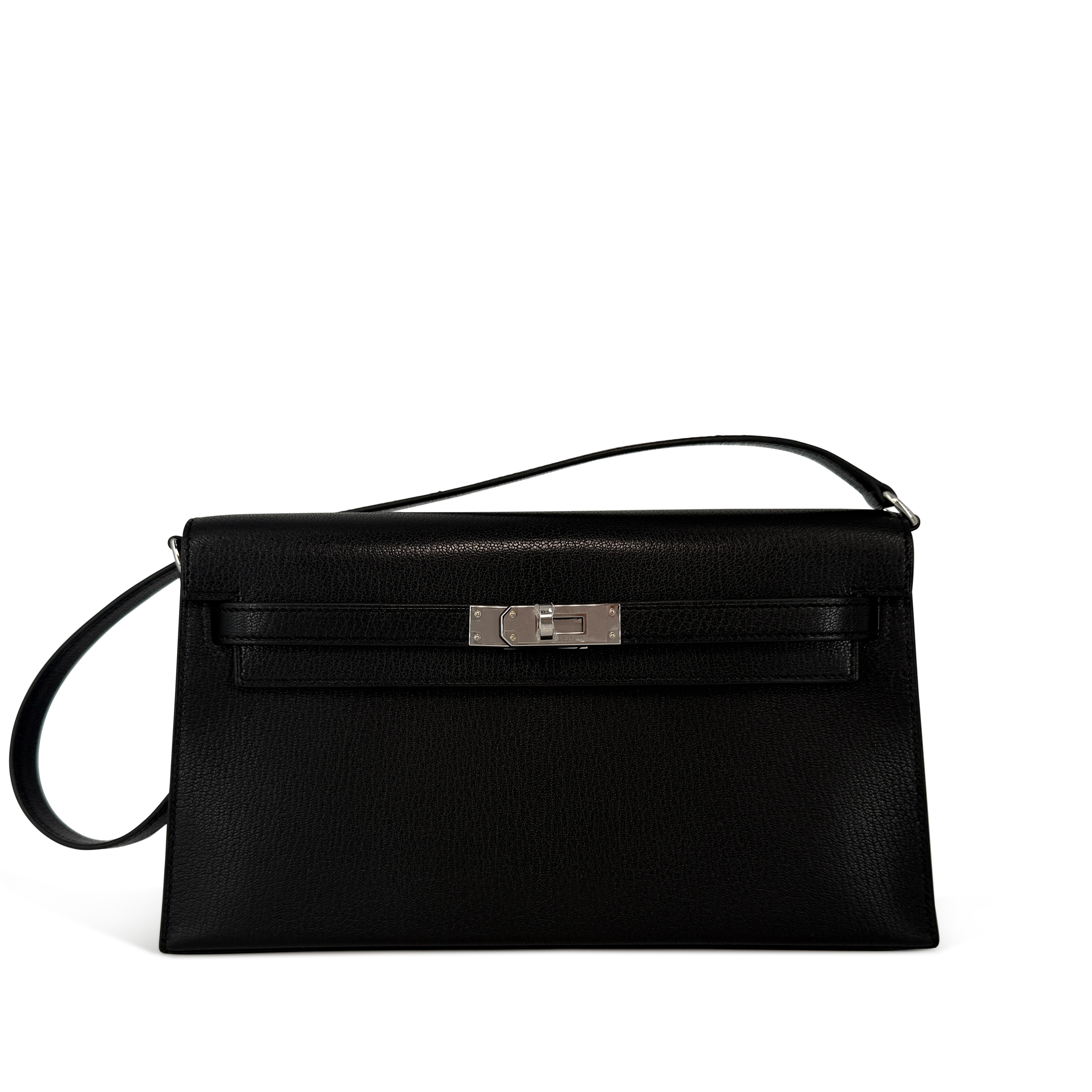 Hermès Black Chèvre Mysore Kelly Elan Palladium Hardware, 2024