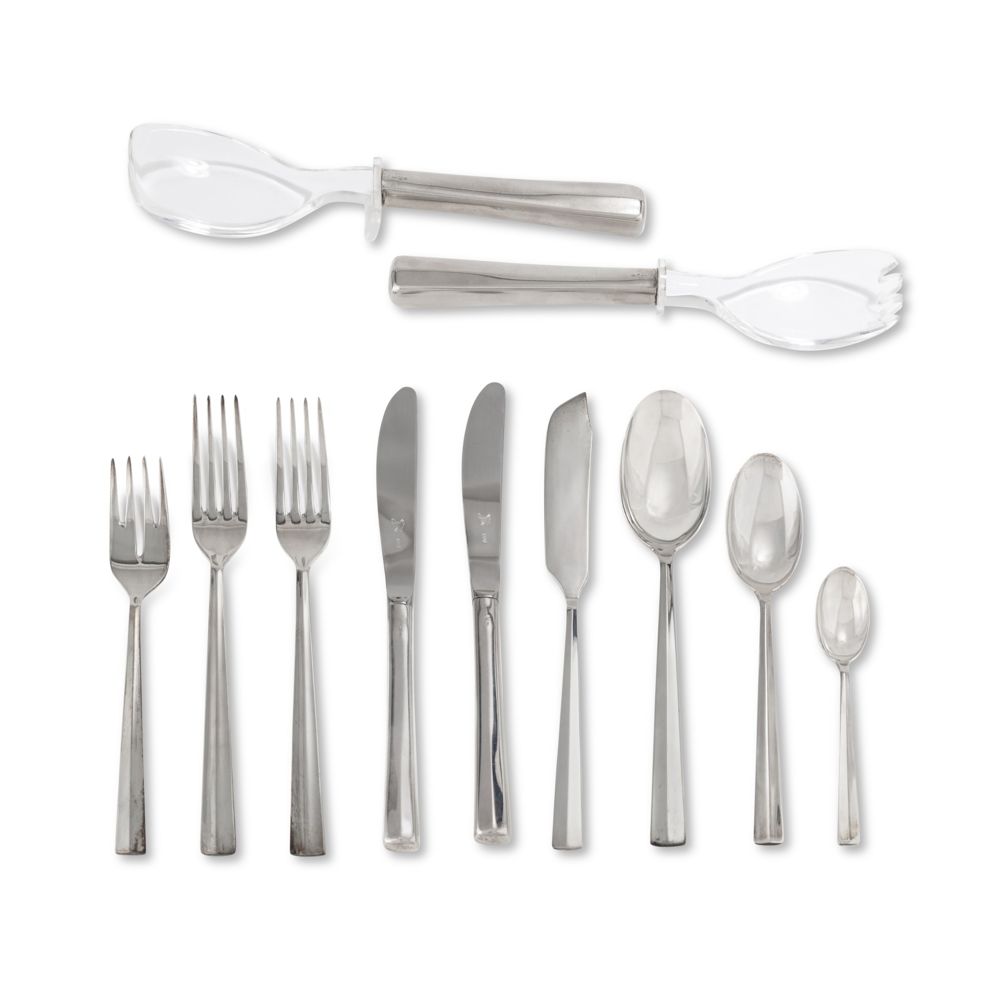 An Italian 114piece Art Deco silver flatware partial set, Cesa A. & C. spa, Alessandria, circa