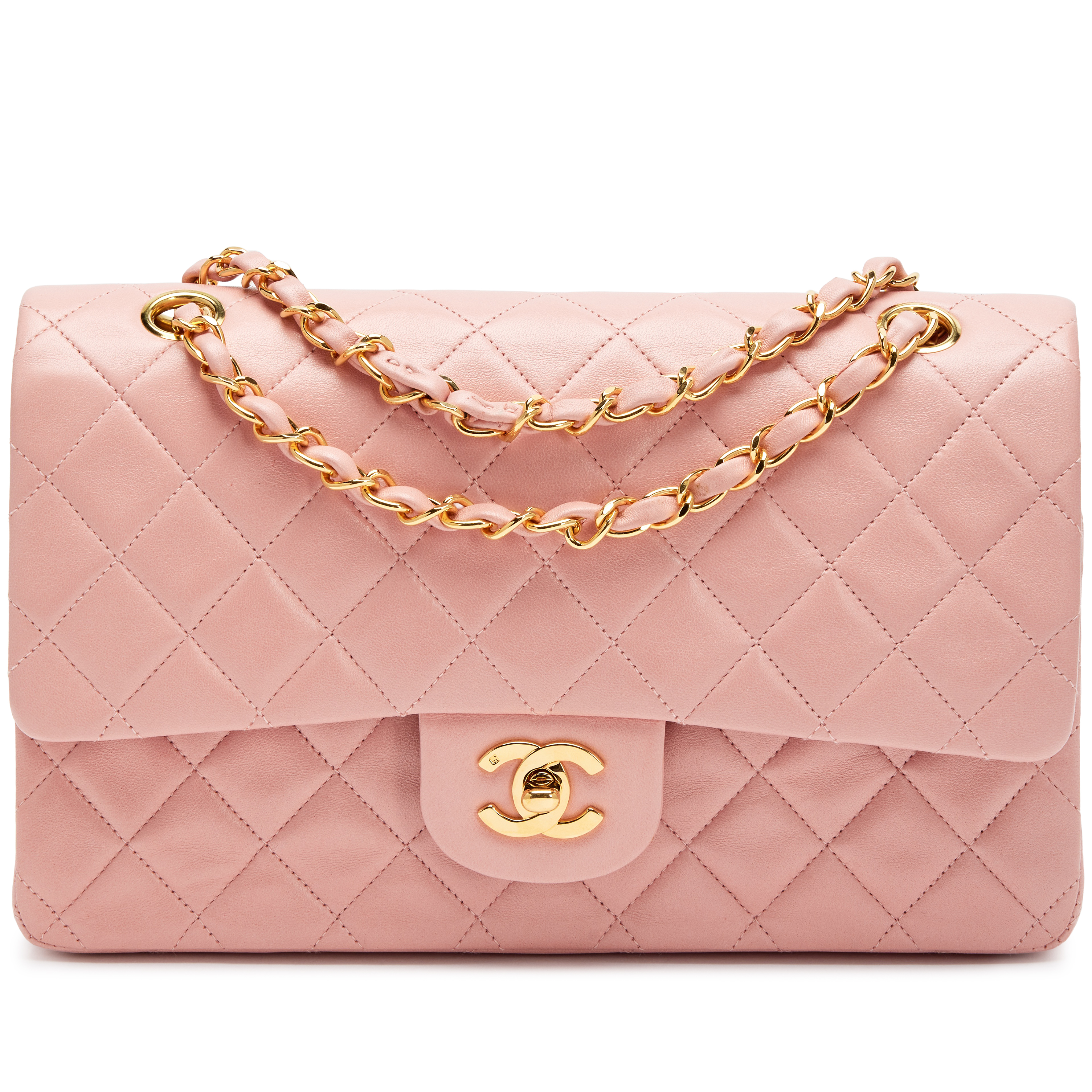 Chanel Vintage Vintage Sakura Pink Quilted Lambskin Classic Medium