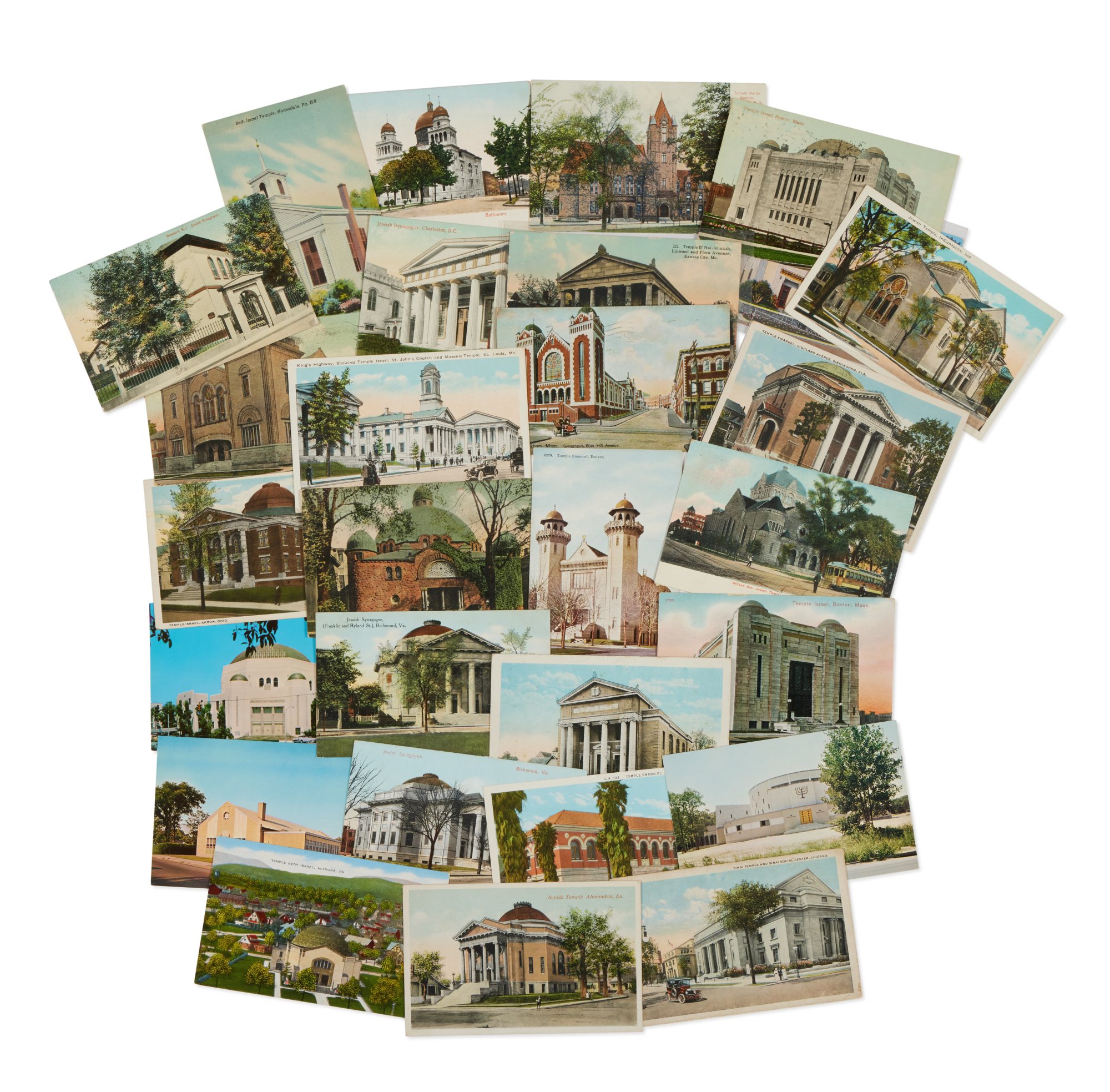 An Important Collection of Synagogue Postcards, [United States and