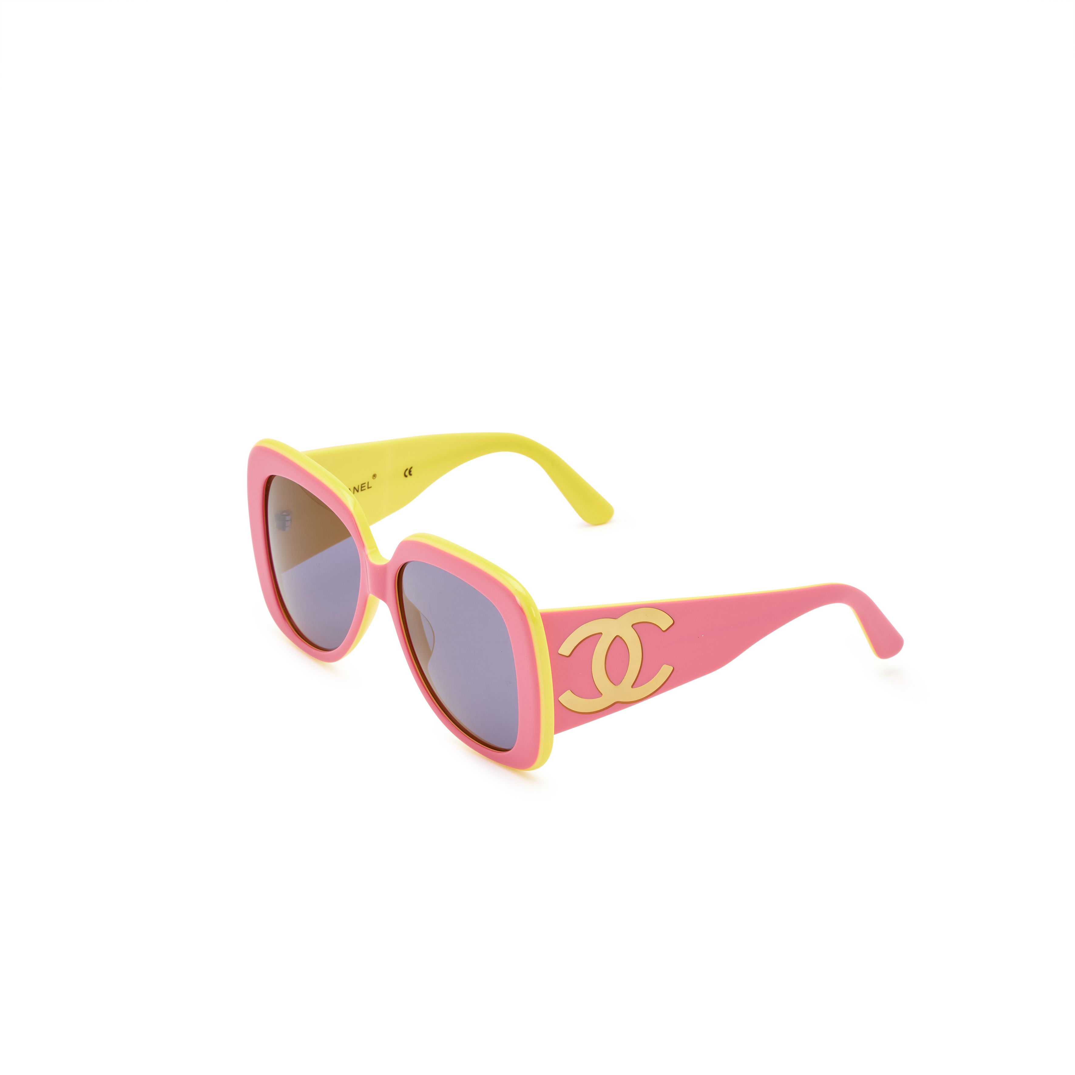 Chanel Vintage Pink And Yellow Oversized Barbie Sunglasses, 1995 