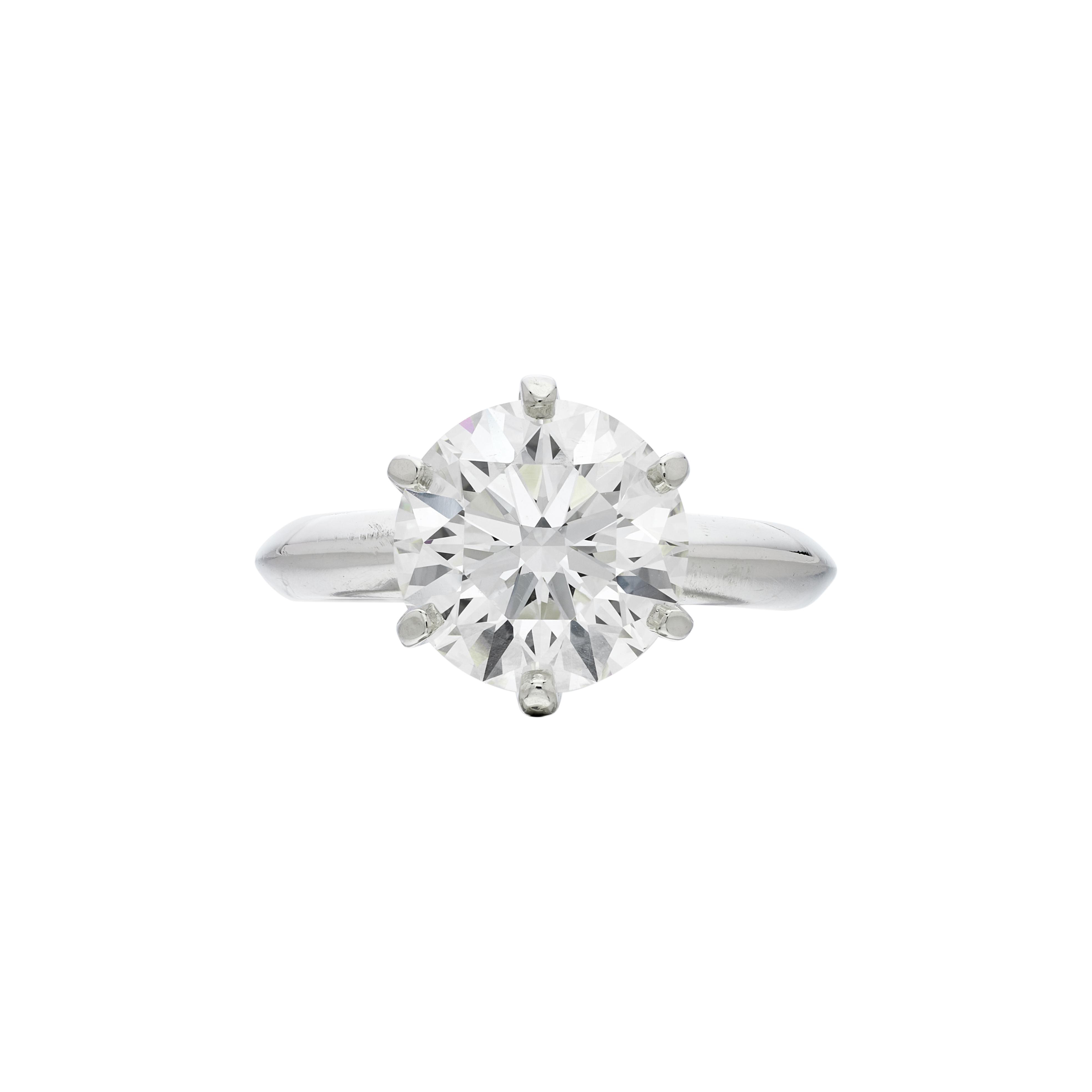 Tiffany & Co. Platinum And 3.03ct Round Brilliant Cut Diamond