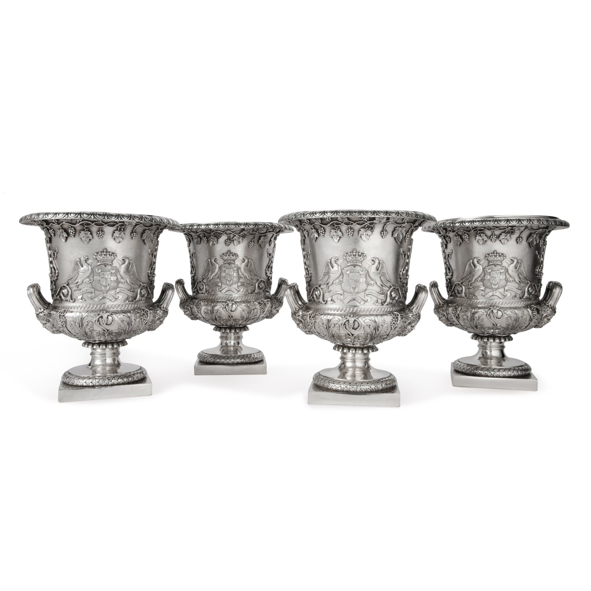 A Set of Four George III Silver Wine Coolers, Paul Storr retailed by ...