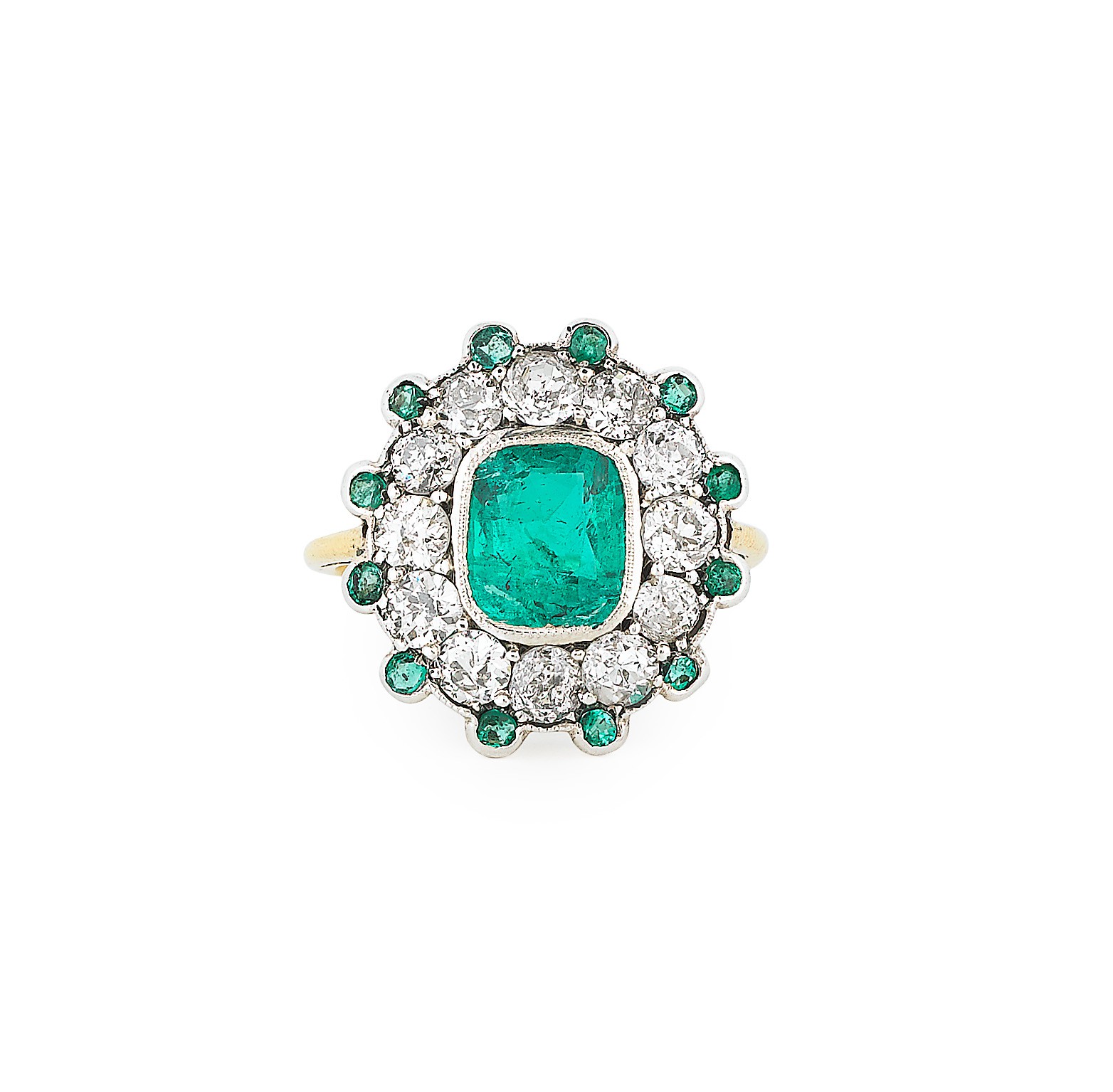 Bague Rivière Emeraudes & Diamants 