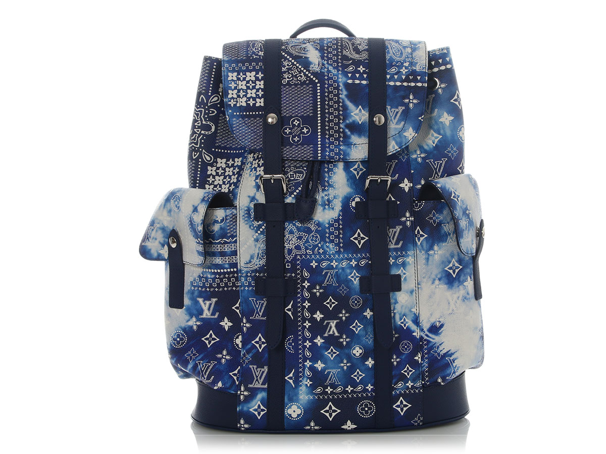 louis vuitton christopher backpack patches Monogram Macassar MM  Modaselle and signature prints enable a unique finish for each piece Louis Vuitton Blue Monogram Bandana