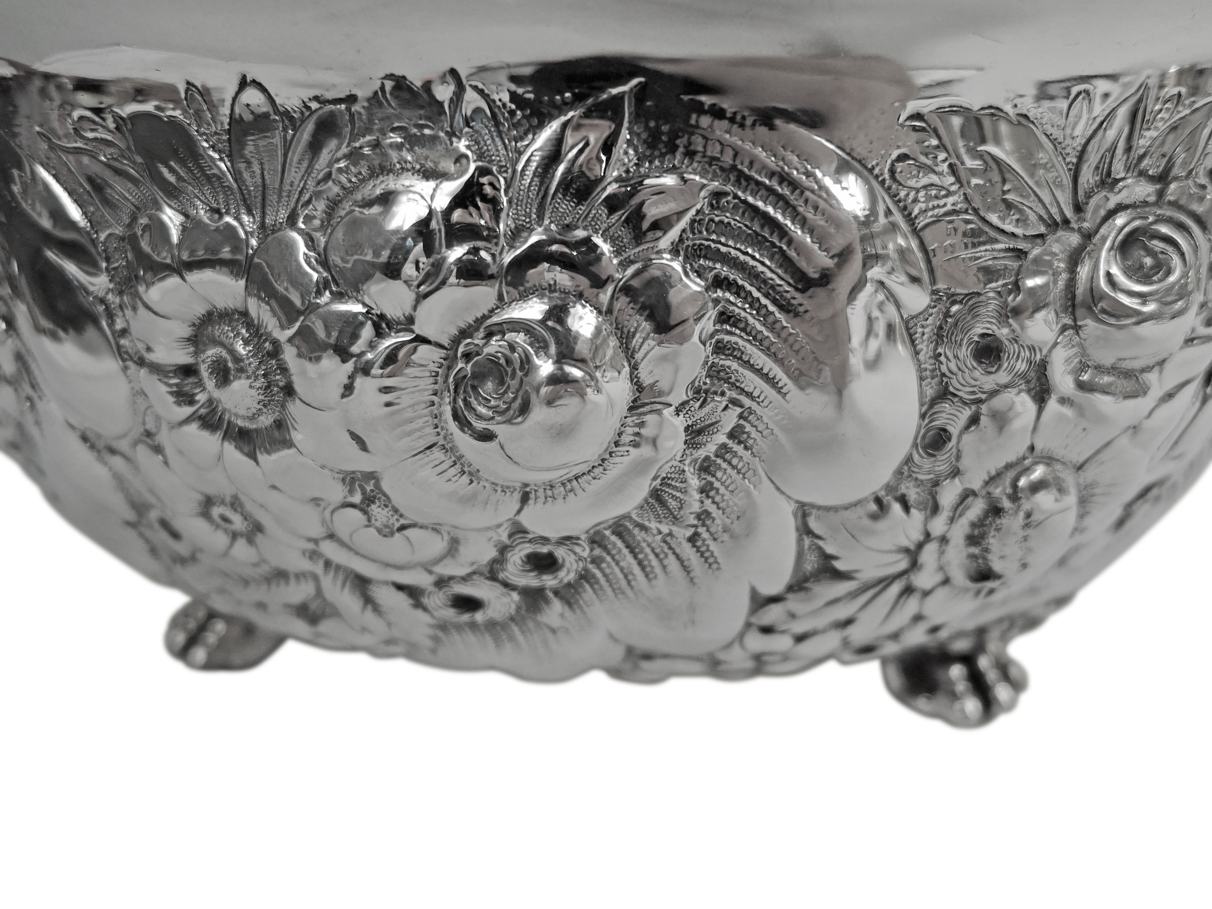 Tiffany & Co. Antique American Victorian Repousee Silver Bowl