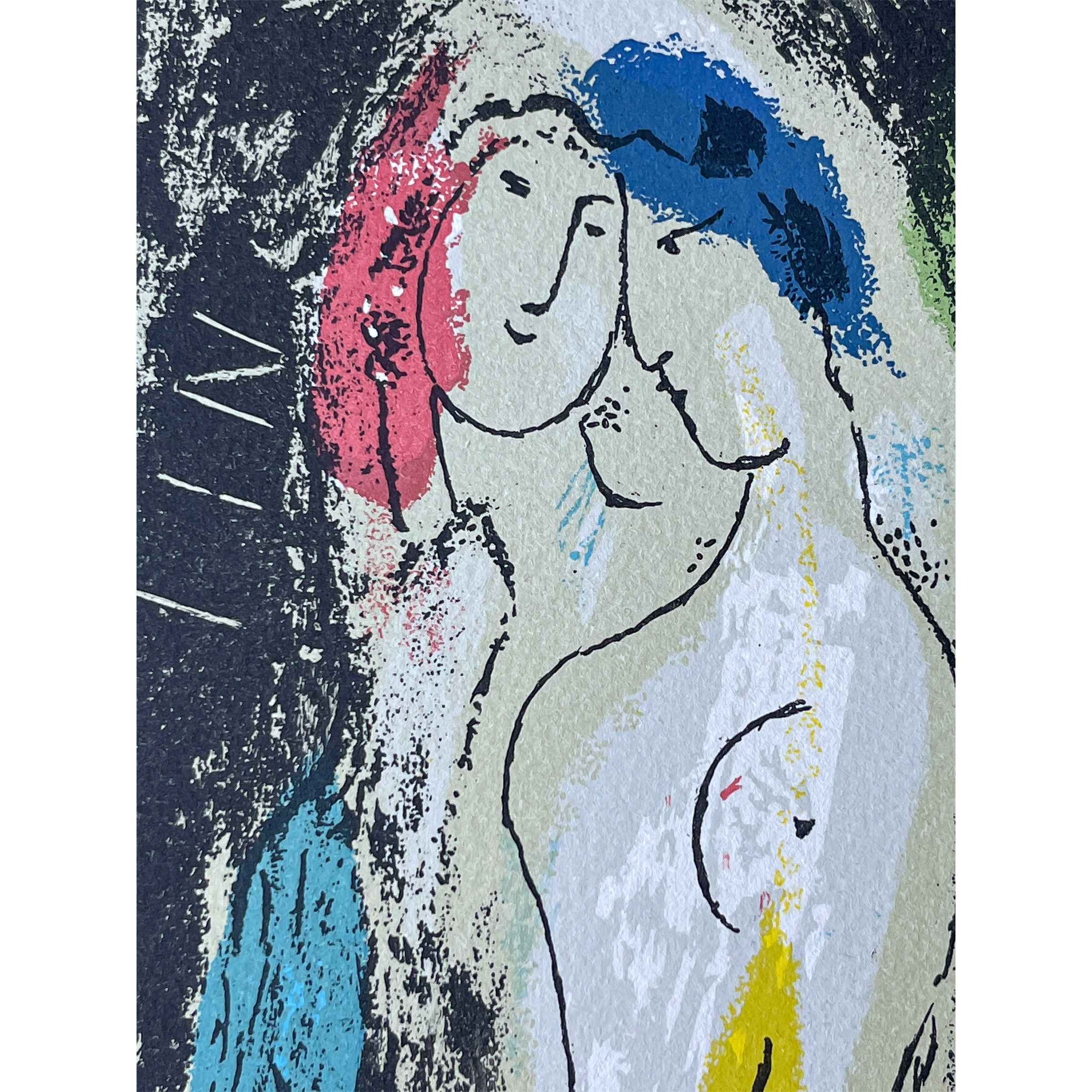 Marc Chagall Vintage Les Amoureux En Gris Available For Immediate