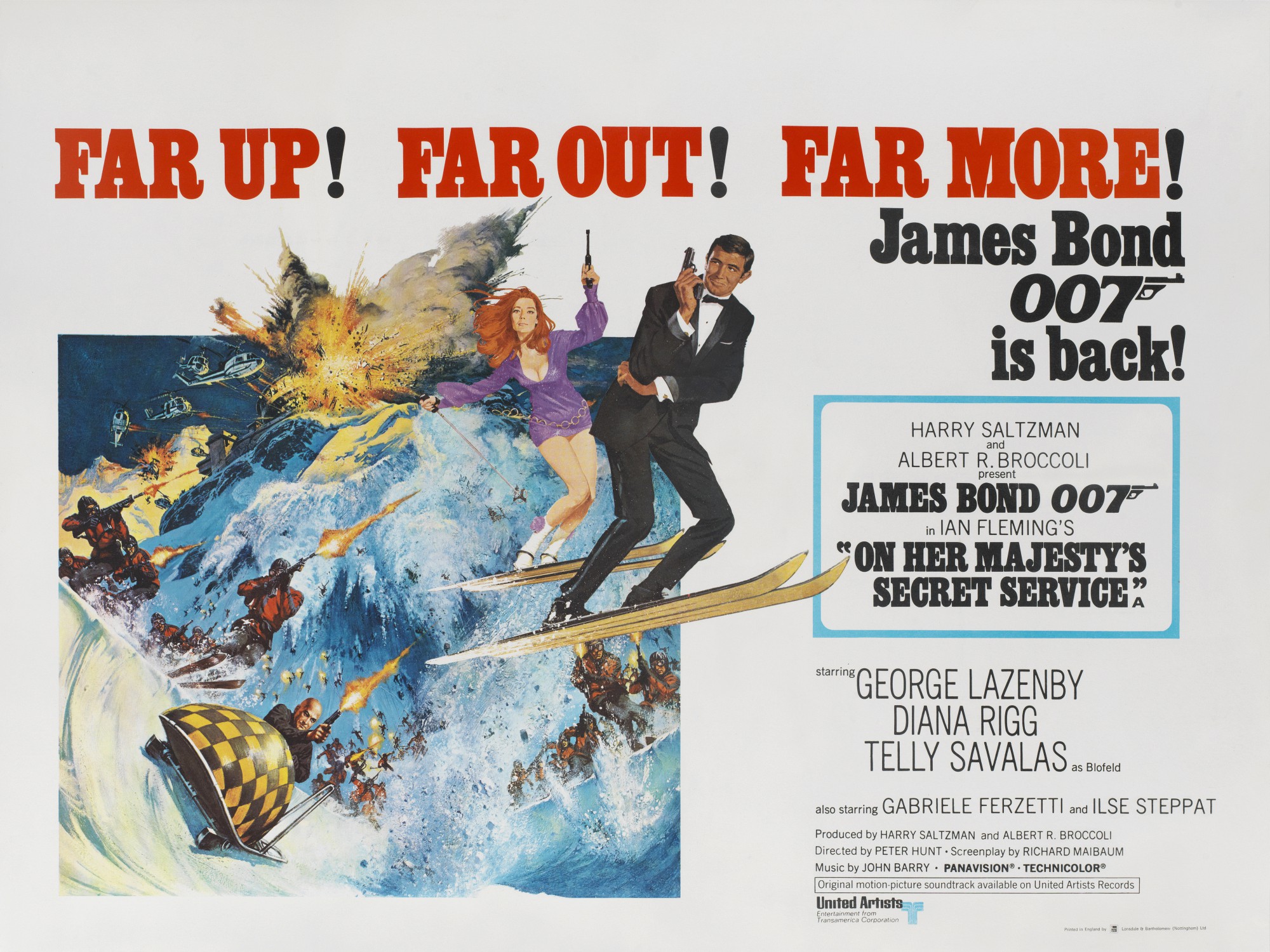On Her Majesty's Secret Service (1969), poster, British James Bond on