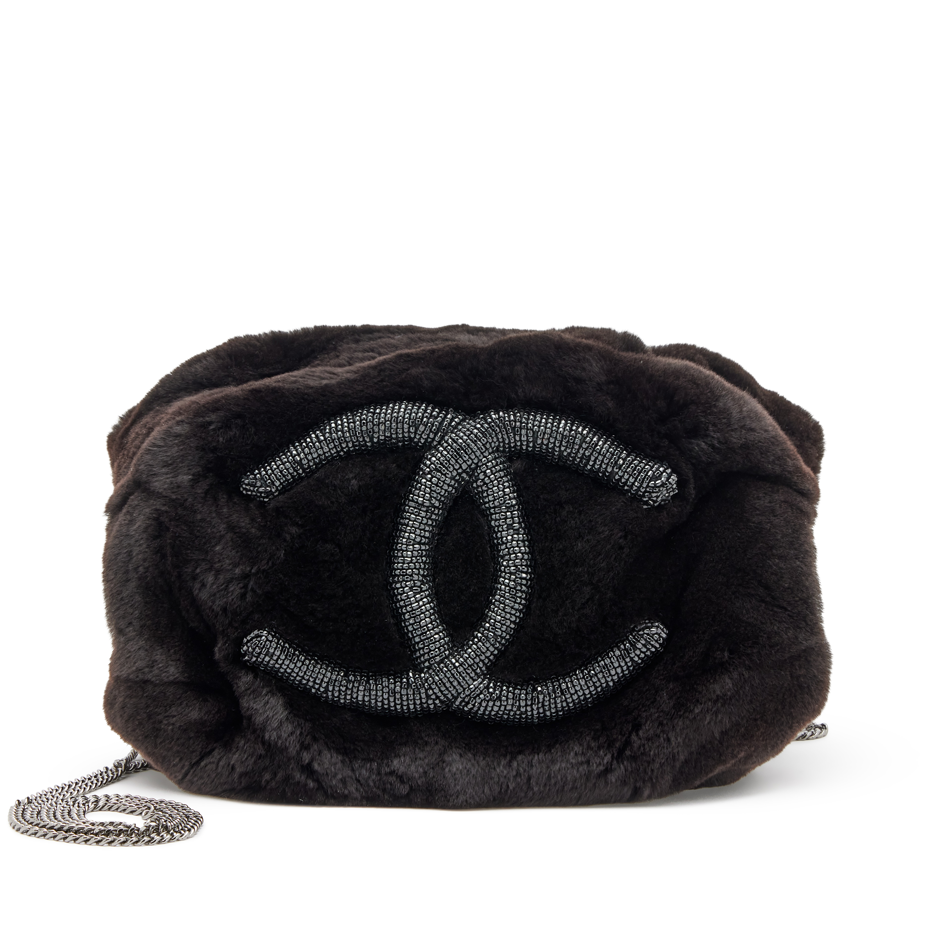 chanel-black-fur-beaded-hand-