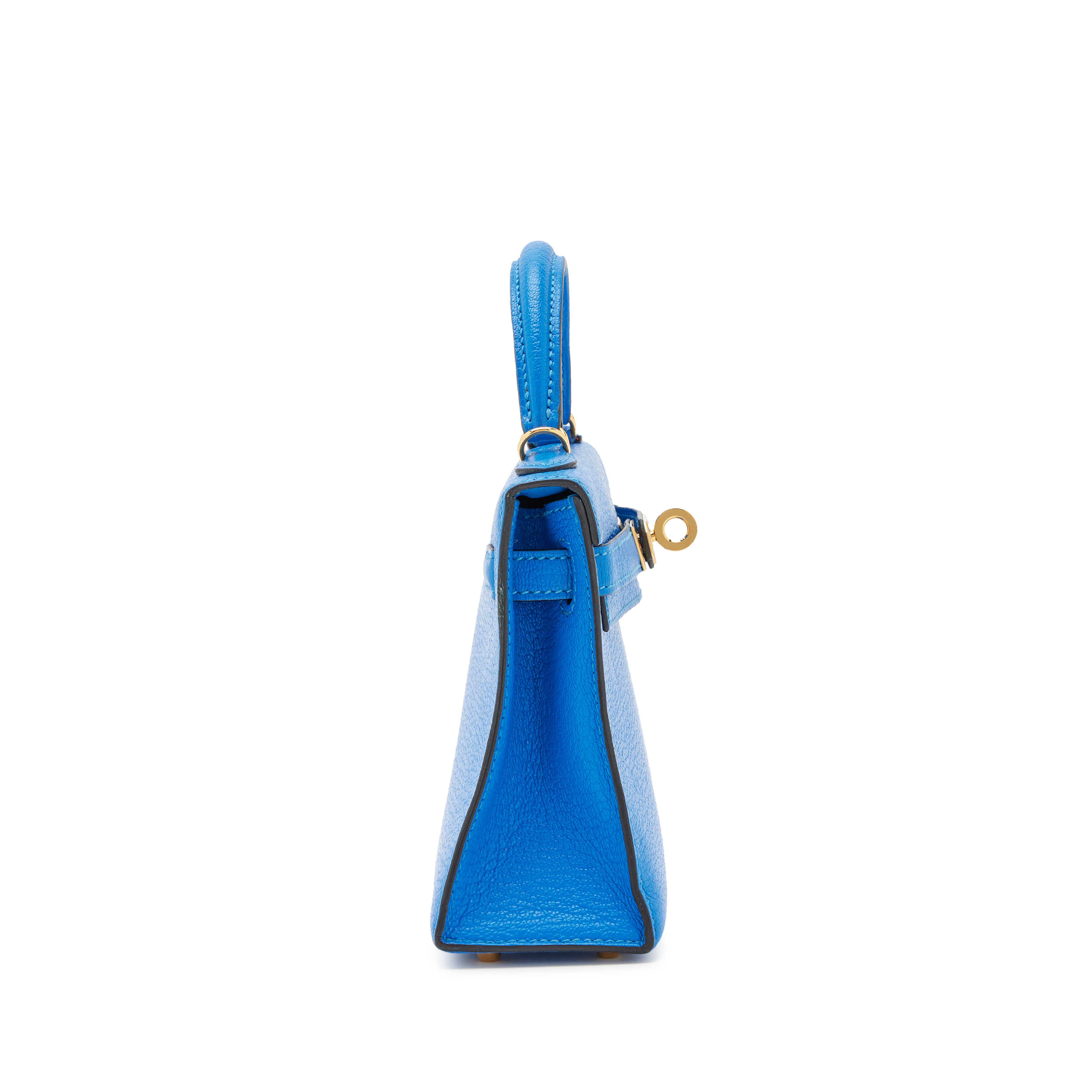 Hermès Bleu Hydra Hydra Chèvre Mysore Mini Kelly II Gold Hardware, 2017 - Image 2