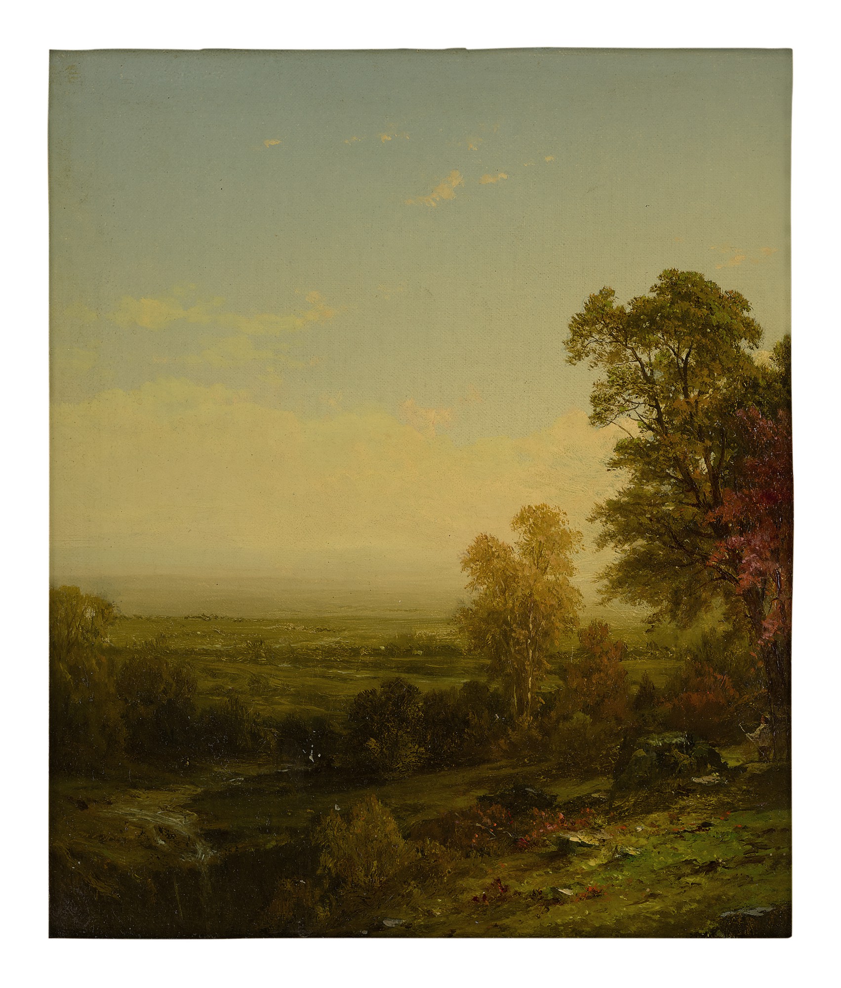 JOHN WILLIAM CASILEAR AUTUMN LANDSCAPE WITH FISHERMAN All That Is