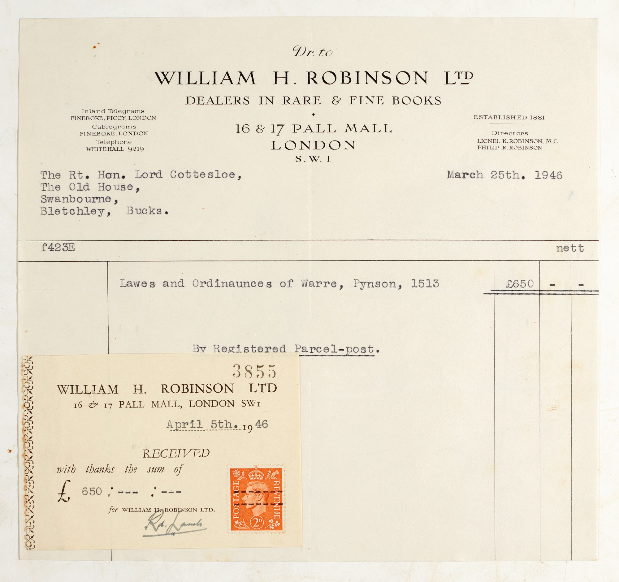 England, Statutes, Henry VIII, London, 1513, unbound The Cottesloe