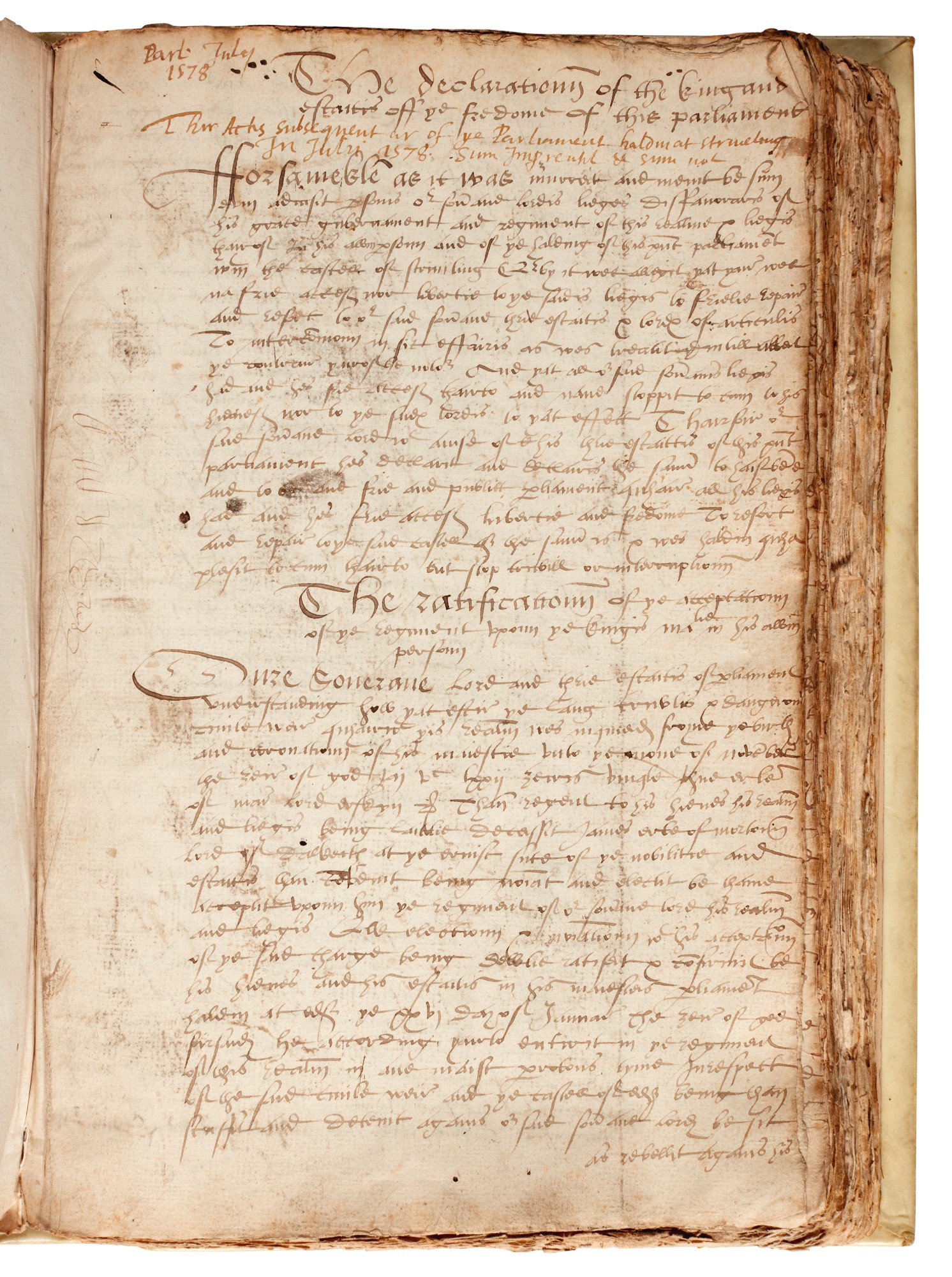SCOTLAND Collection of Acts of Parliament, printed and manuscript