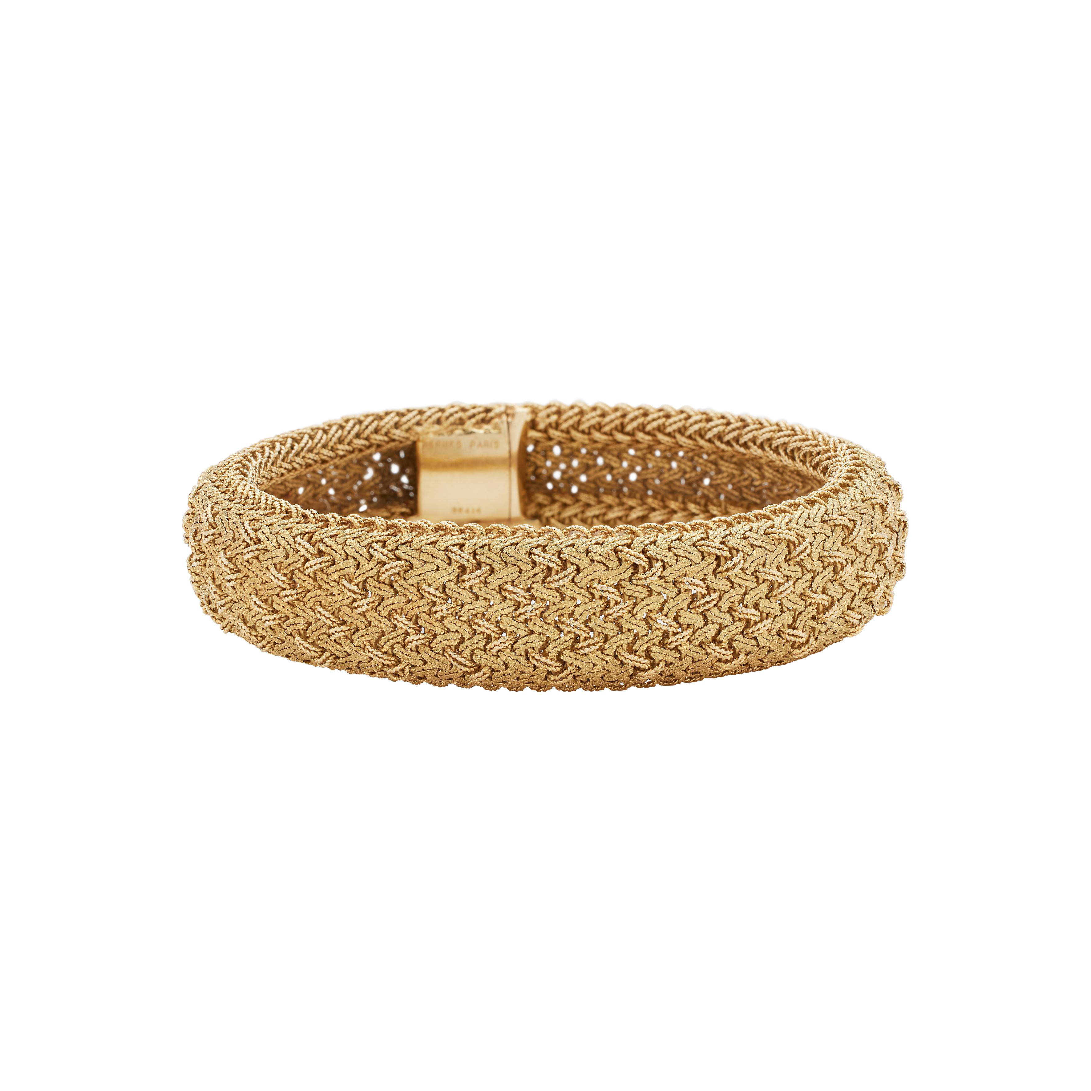 Hermès Vintage Vintage Gold Woven Bracelet Available For Immediate