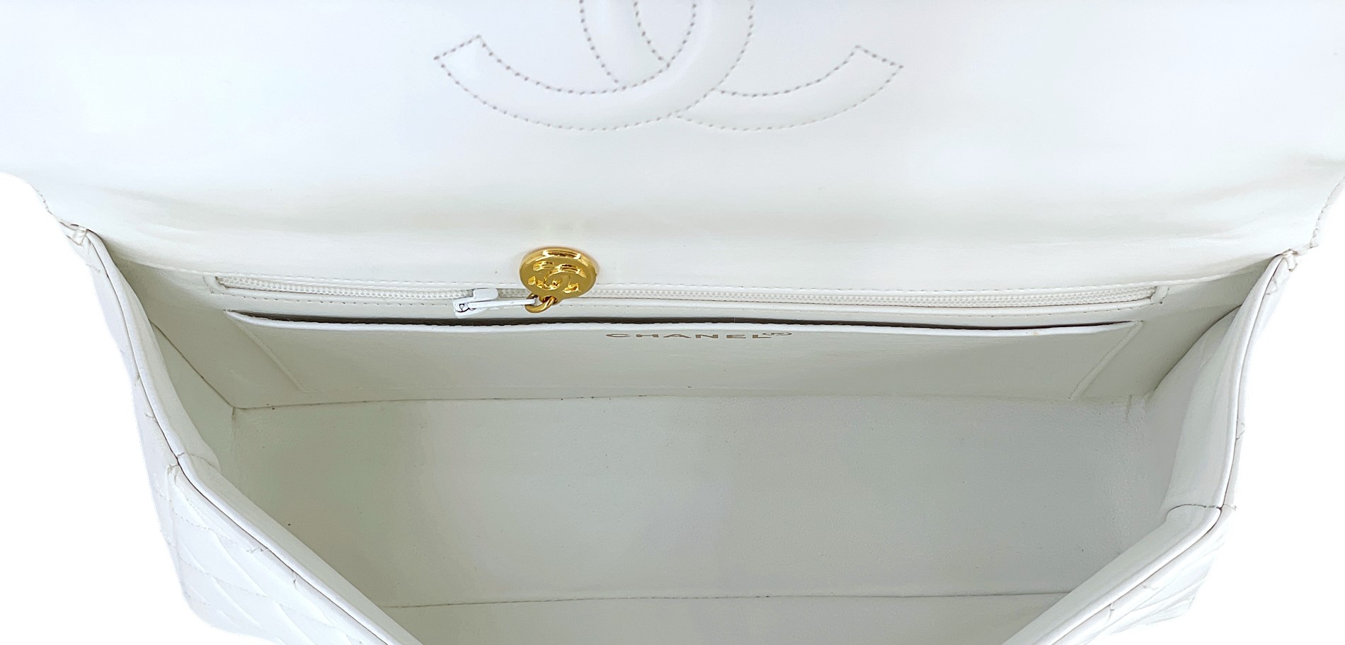 Chanel Vintage Vintage White Quilted Lambskin Parent-Child Set