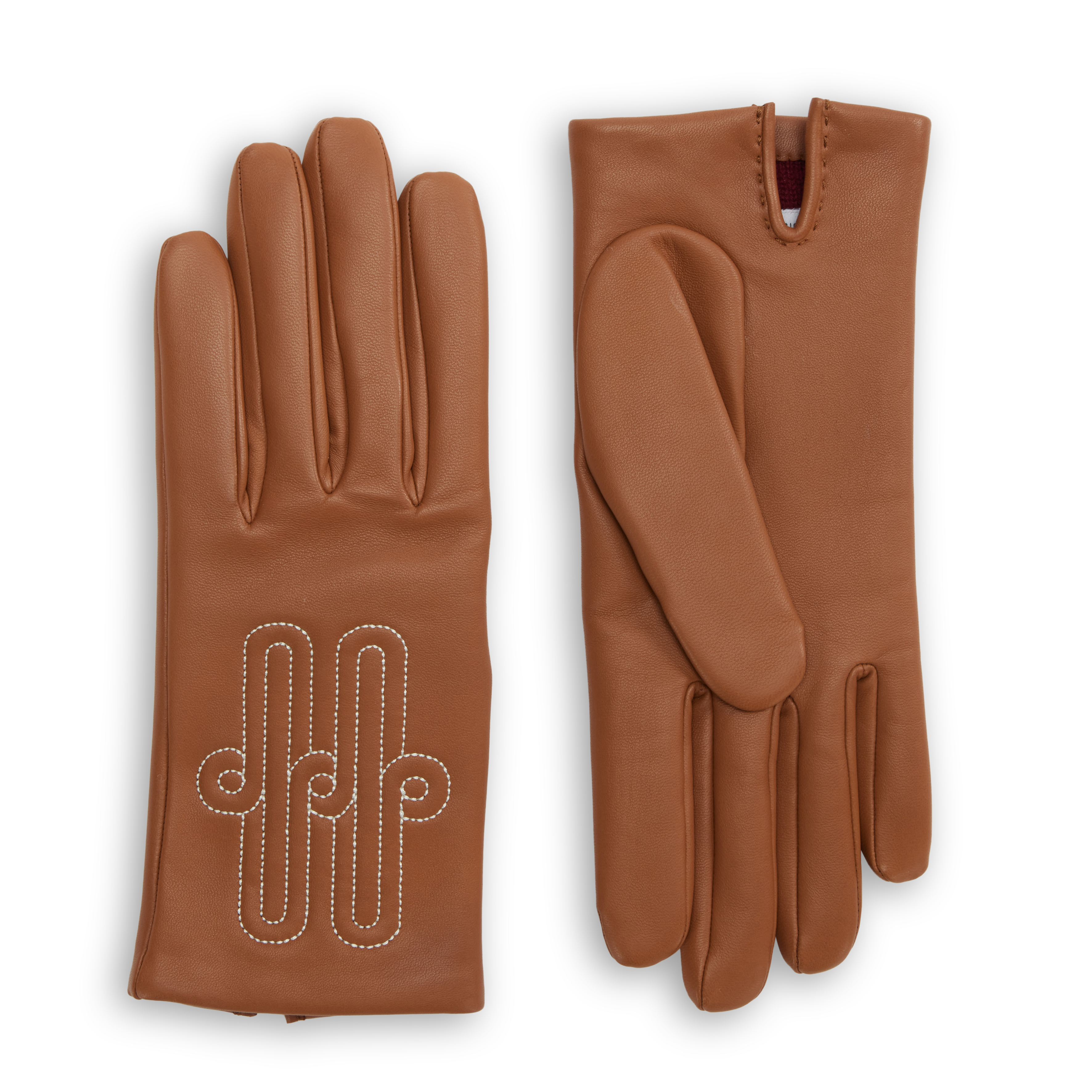 Hermès Cognac Lambskin And Cashmere Jeu D'H 