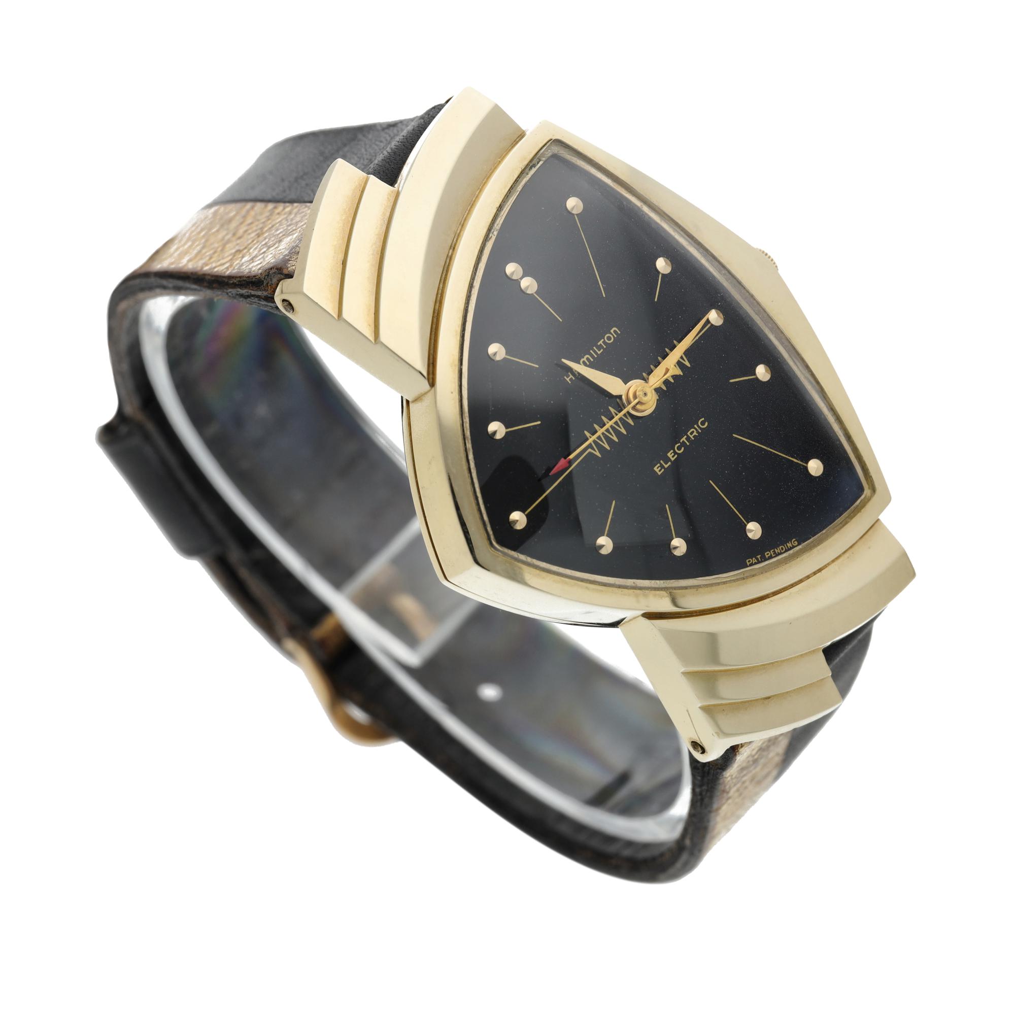 Electric Ventura A yellow gold asymmetric wristwatch, Circa 1960
