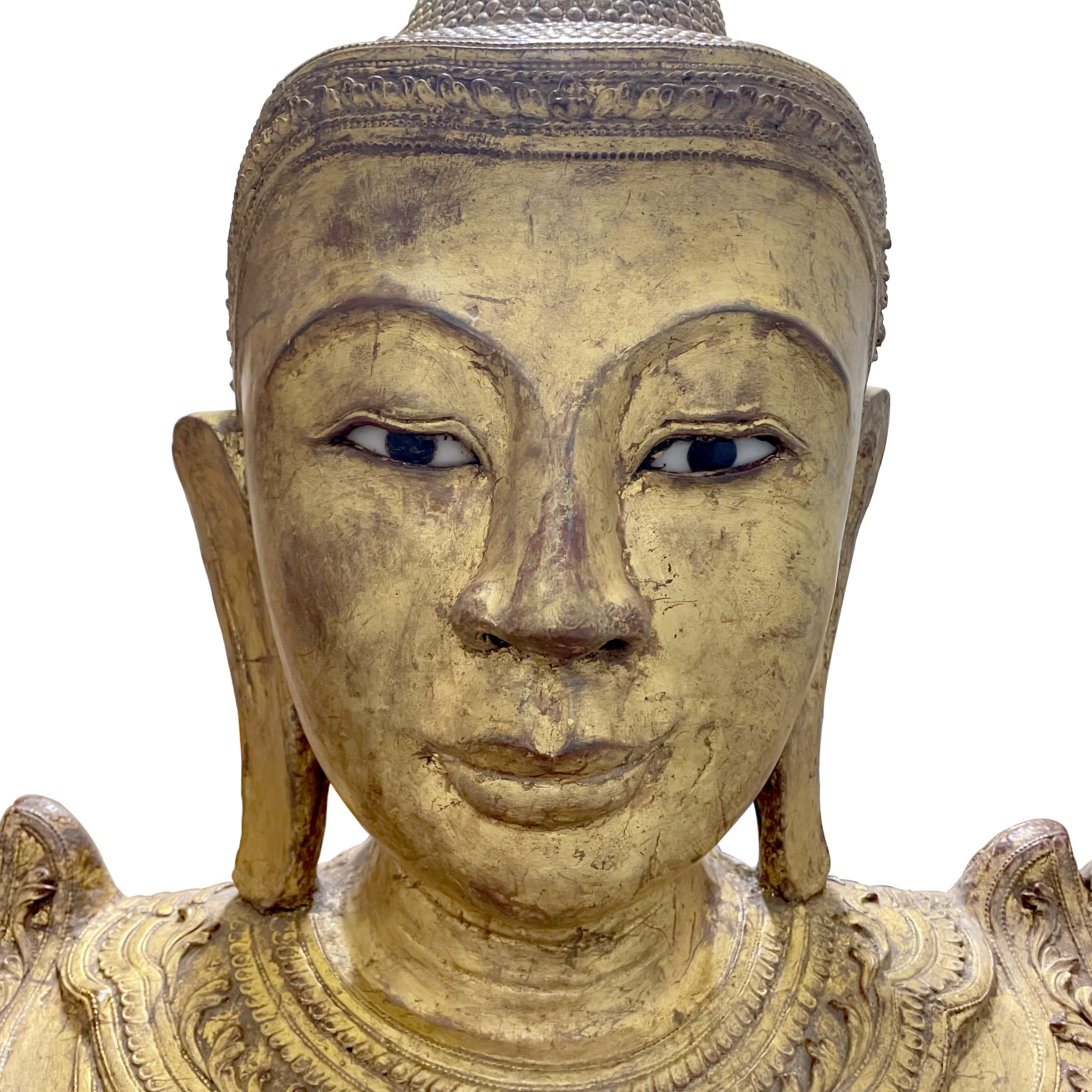 【中古】 Hotel Buddha Stately Vintage 1950's Resin Seated Happy Buddha / Hotel on
